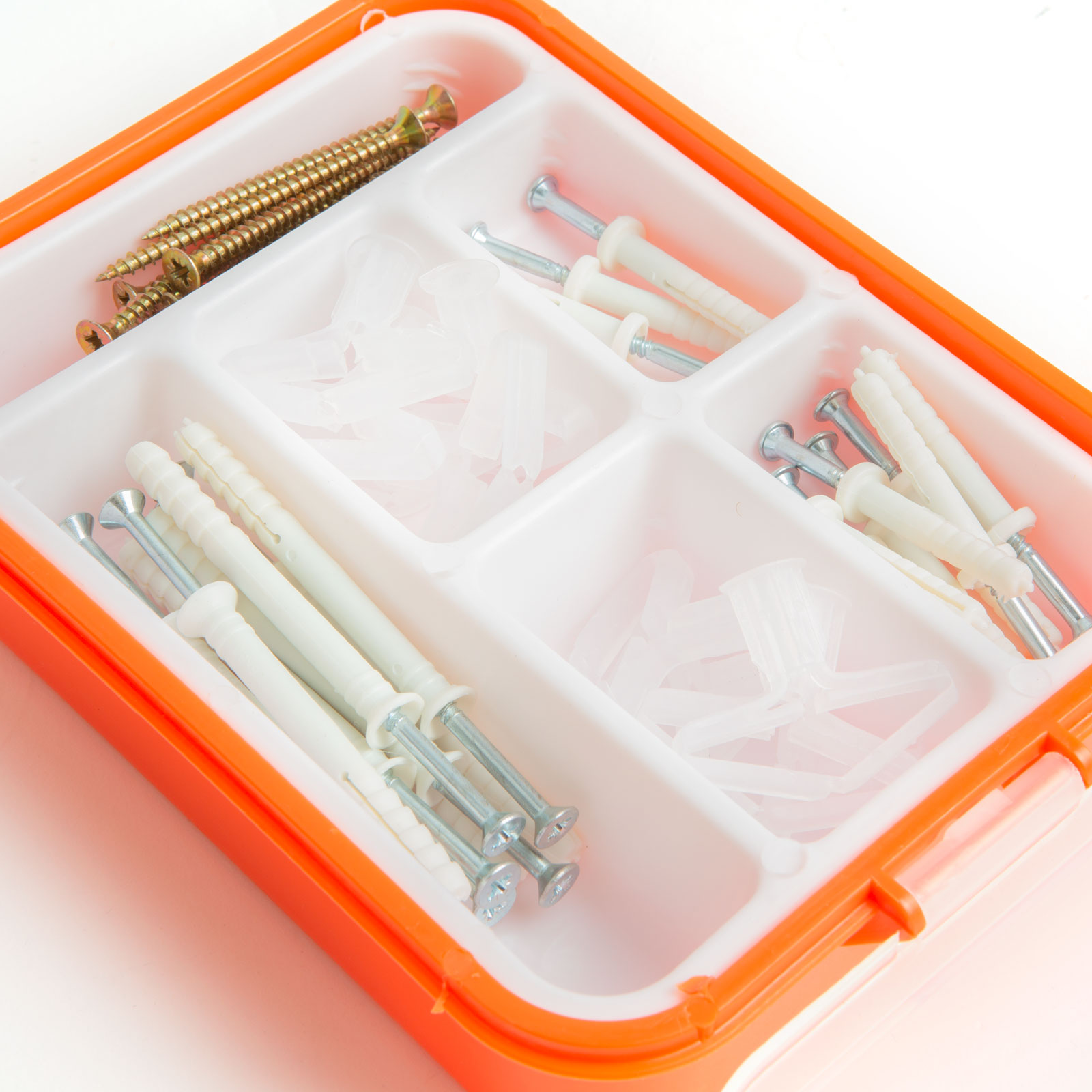Set Suruburi cu Dibluri pentru Montaj, 60 piese, cu Cutie Organizatoare