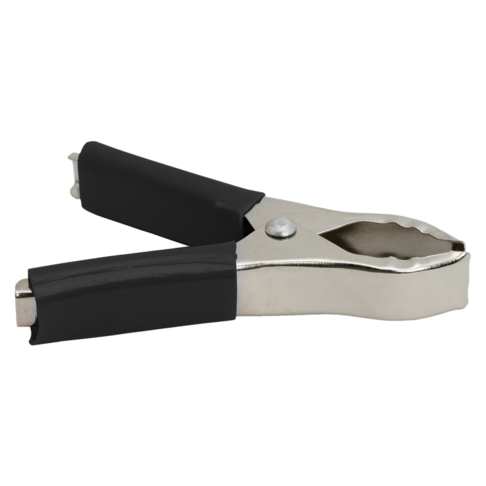 Clema Crocodil Neagra, 75 mm cu Izolatie PVC, Conector Electric 30A