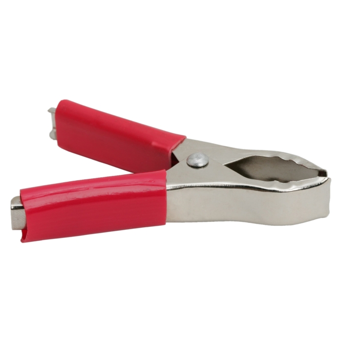 Clema Crocodil Rosie 75 mm cu Izolație PVC, Conector Electric 30A