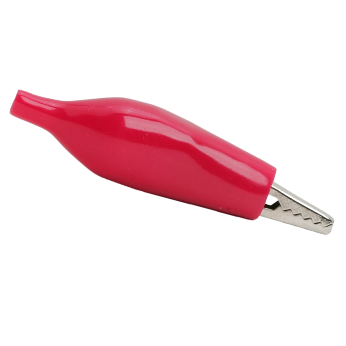 Clema Crocodil Rosie 44 mm cu Izolatie PVC, Conector Electric 5A