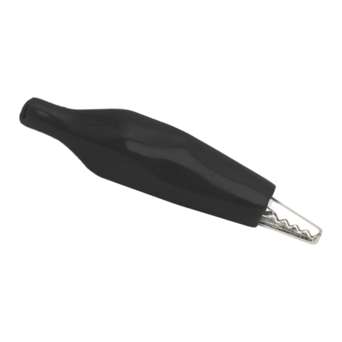 Clema Crocodil Neagra 35 mm cu Izolatie PVC, Conector Electric 5A
