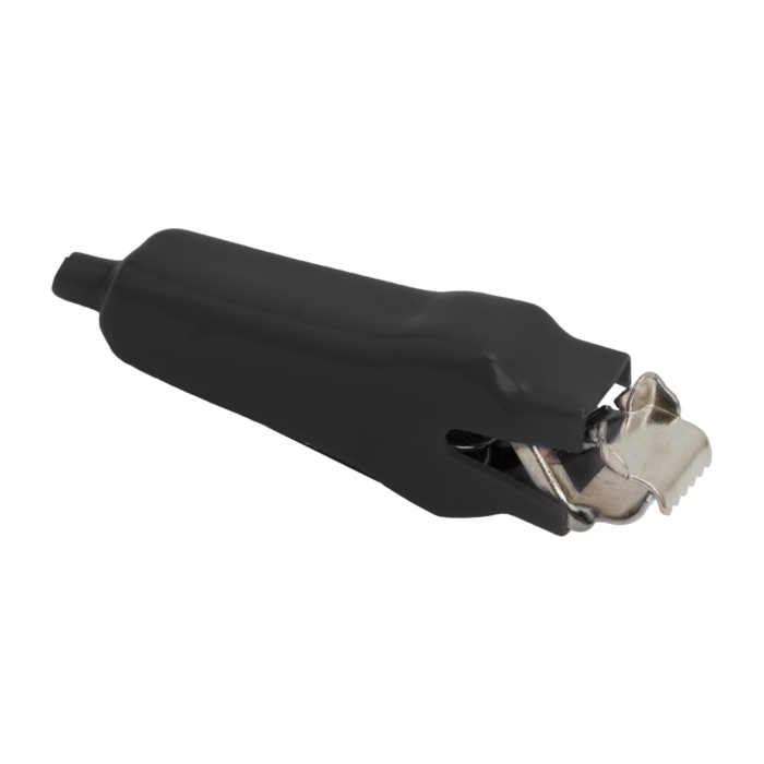 Clema Crocodil Neagra 70 mm cu Izolatie PVC, Conector Electric 30A