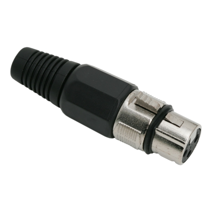 Mufa XLR 3 Pini Mama pentru Microfon, Conector Audio Metalic cu Protectie Anti-Indoire