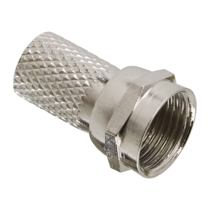 Mufa F pentru Cablu Coaxial RG6 cu Fixare prin Surub, Conector Antena Premium