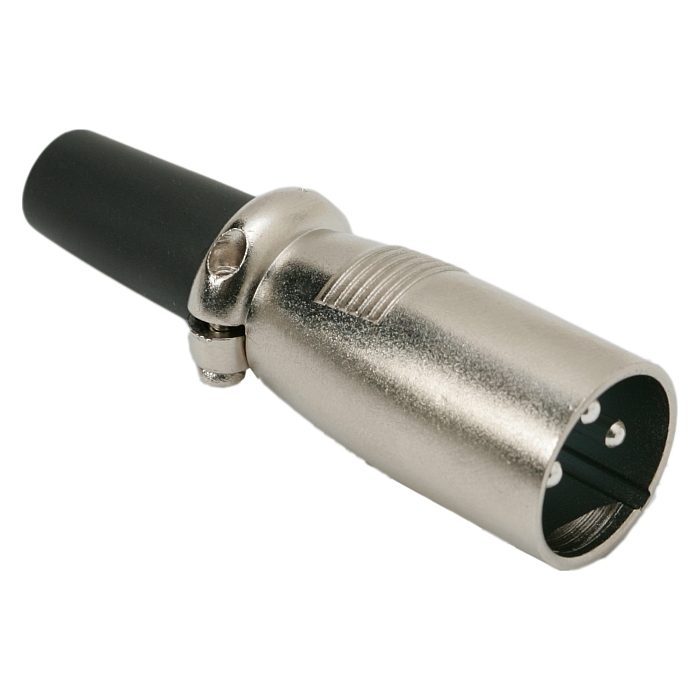 Mufă XLR 3 Pini Tată Metalică cu Filet și Protecție Anti-Rupere pentru Cablu Audio