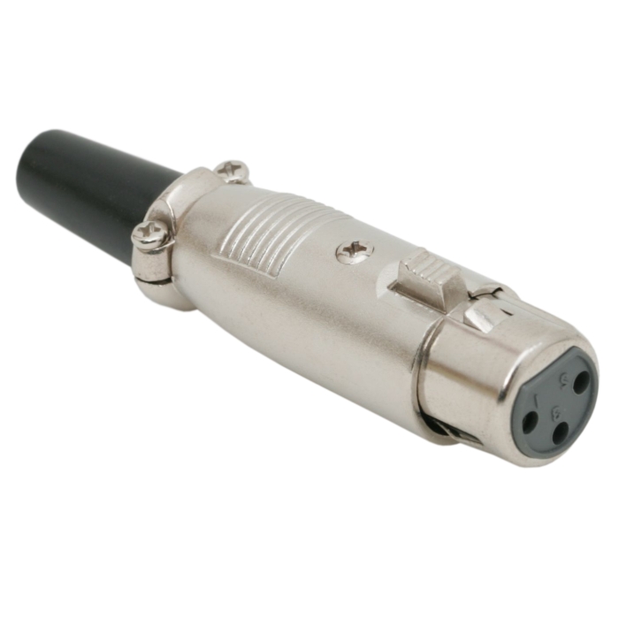 Mufa XLR 3 Pini Mama Metalica cu Filet si Protectie Anti-Rupere pentru Cablu Audio