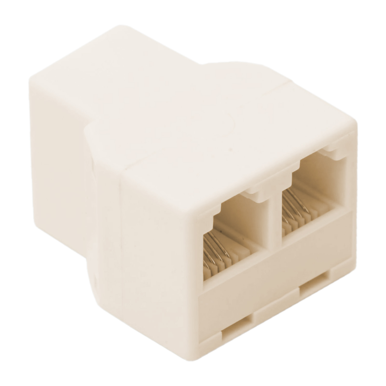 Divizor Telefonic Y 6P4C, 1 Intrare, 2 Iesiri, Adaptor Telefon Alb