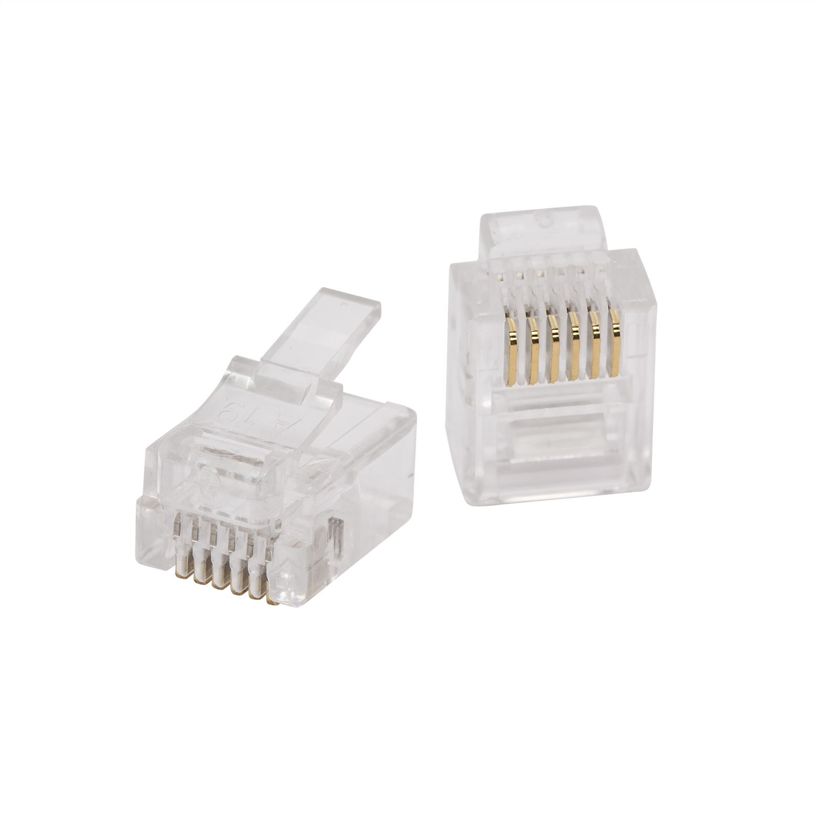 Mufa Modulara RJ11 6P6C pentru Telefon, Conector Telecom cu Contacte Aurite
