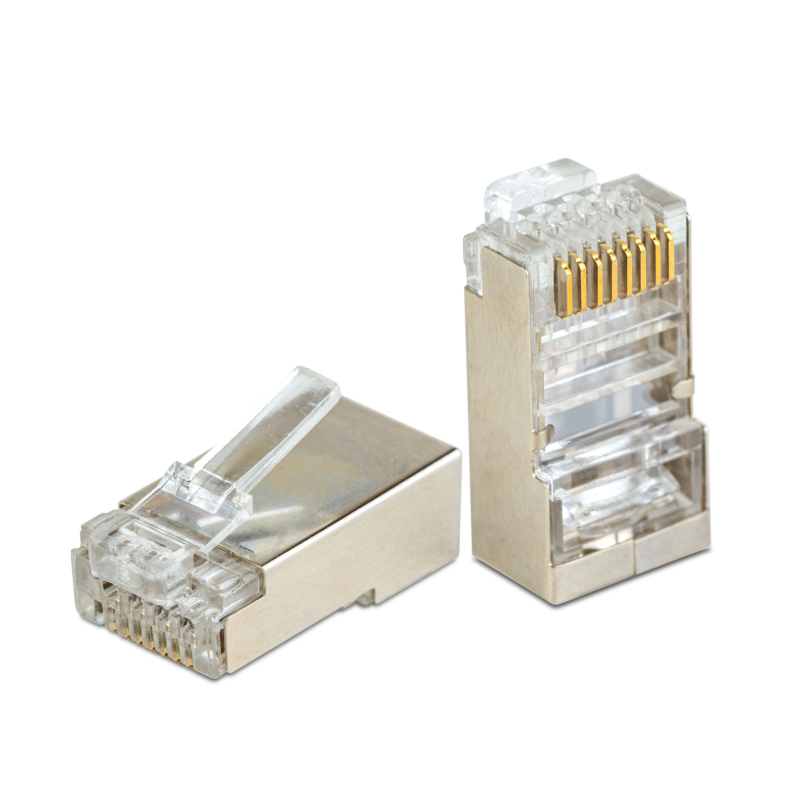 Mufa RJ45 8P8C Pass-Through FTP CAT6 Metalica pentru Cablu Retea, Conector cu Contacte Aurite