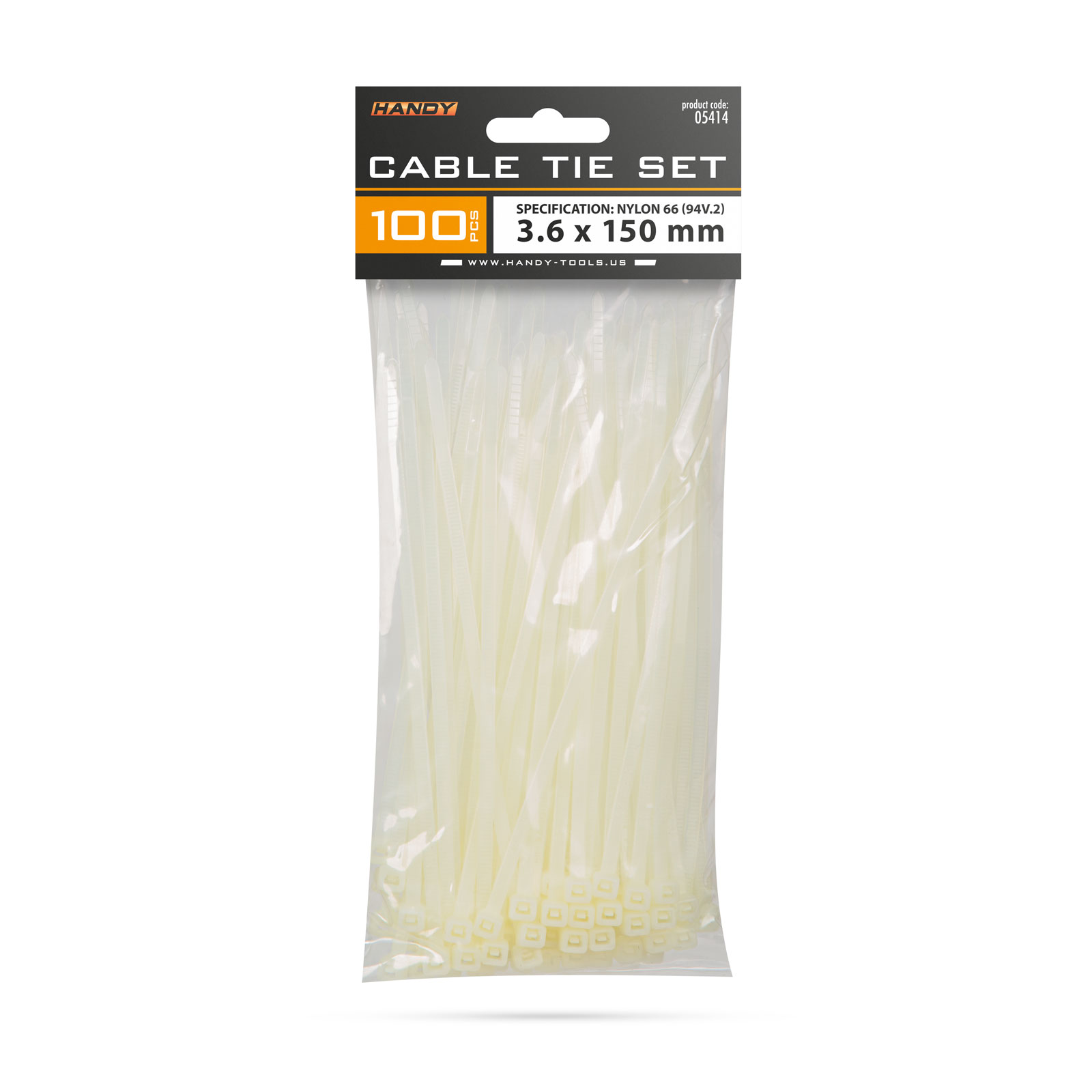Coliere Plastic pentru Cabluri, 150×3.6 mm, Nylon Auto-Blocante, Transparent, 100 buc