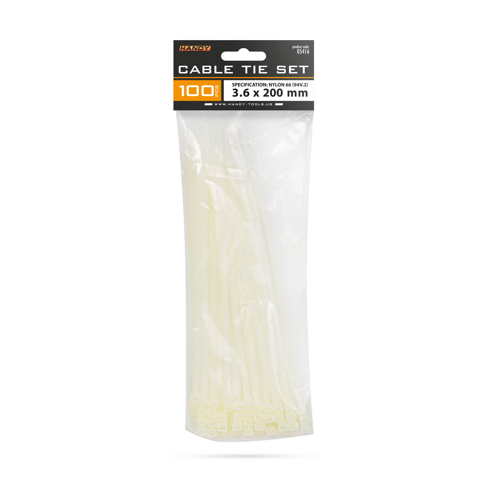 Coliere Plastic pentru Cabluri, 200×3.6 mm, Nylon Auto-Blocante, Transparent, 100 buc