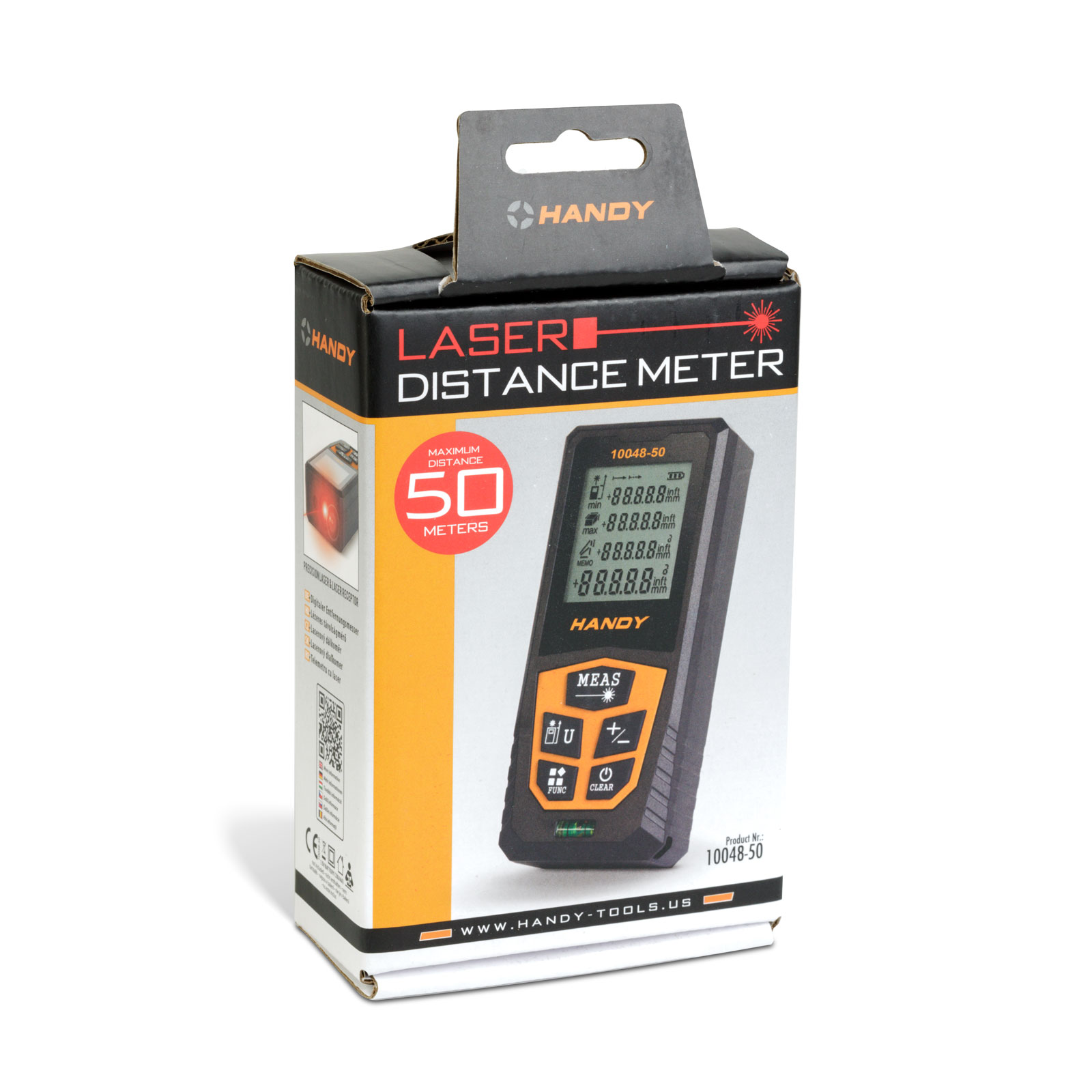 Telemetru laser digital 50 m, precizie ±2 mm, calcul arie si volum, ecran 1.8 inch