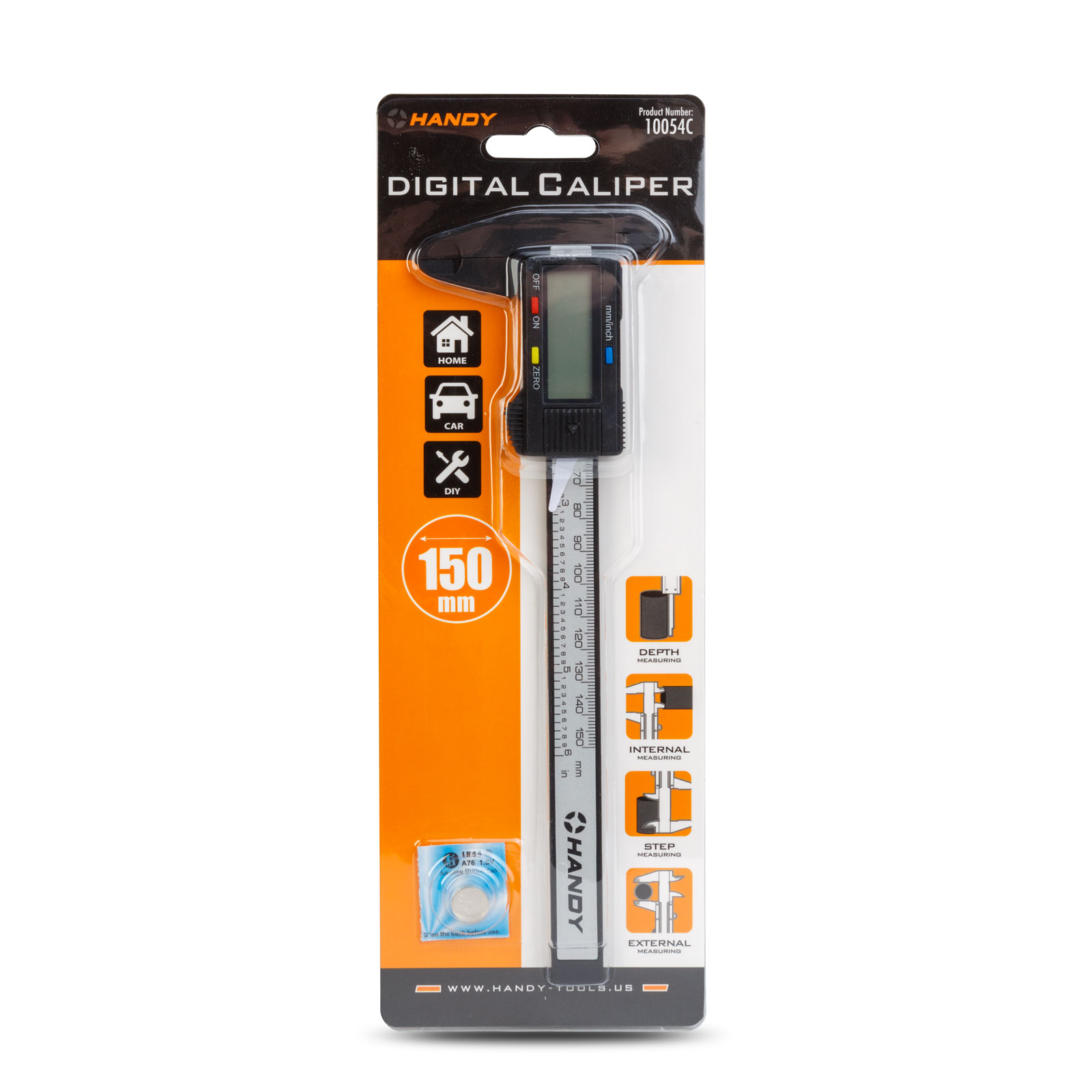 Șubler digital 150 mm, afișaj LCD, funcție zero, baterie LR44 inclusă