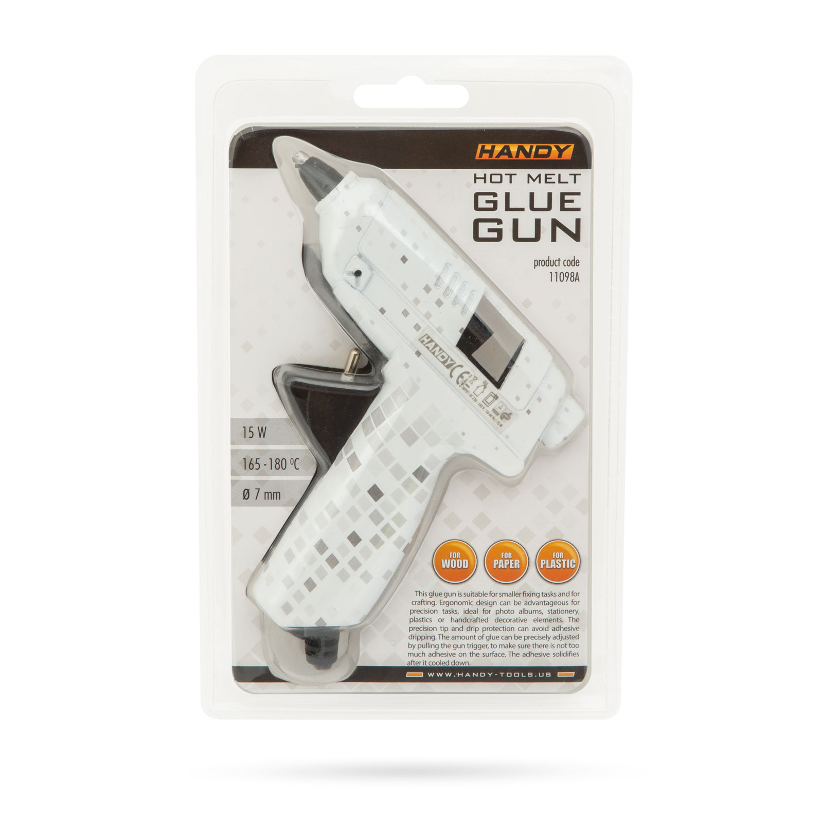 Pistol de Lipit cu Silicon 15W, pentru Reparatii si Lucrari Creative, 110 × 110 mm
