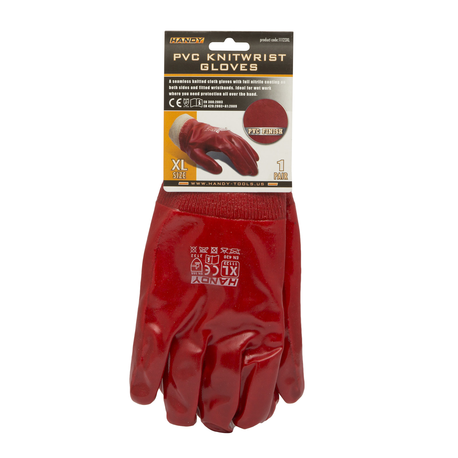 Manusi de Protectie din Bumbac cu Acoperire PVC pe Ambele Parti, Marimea XL