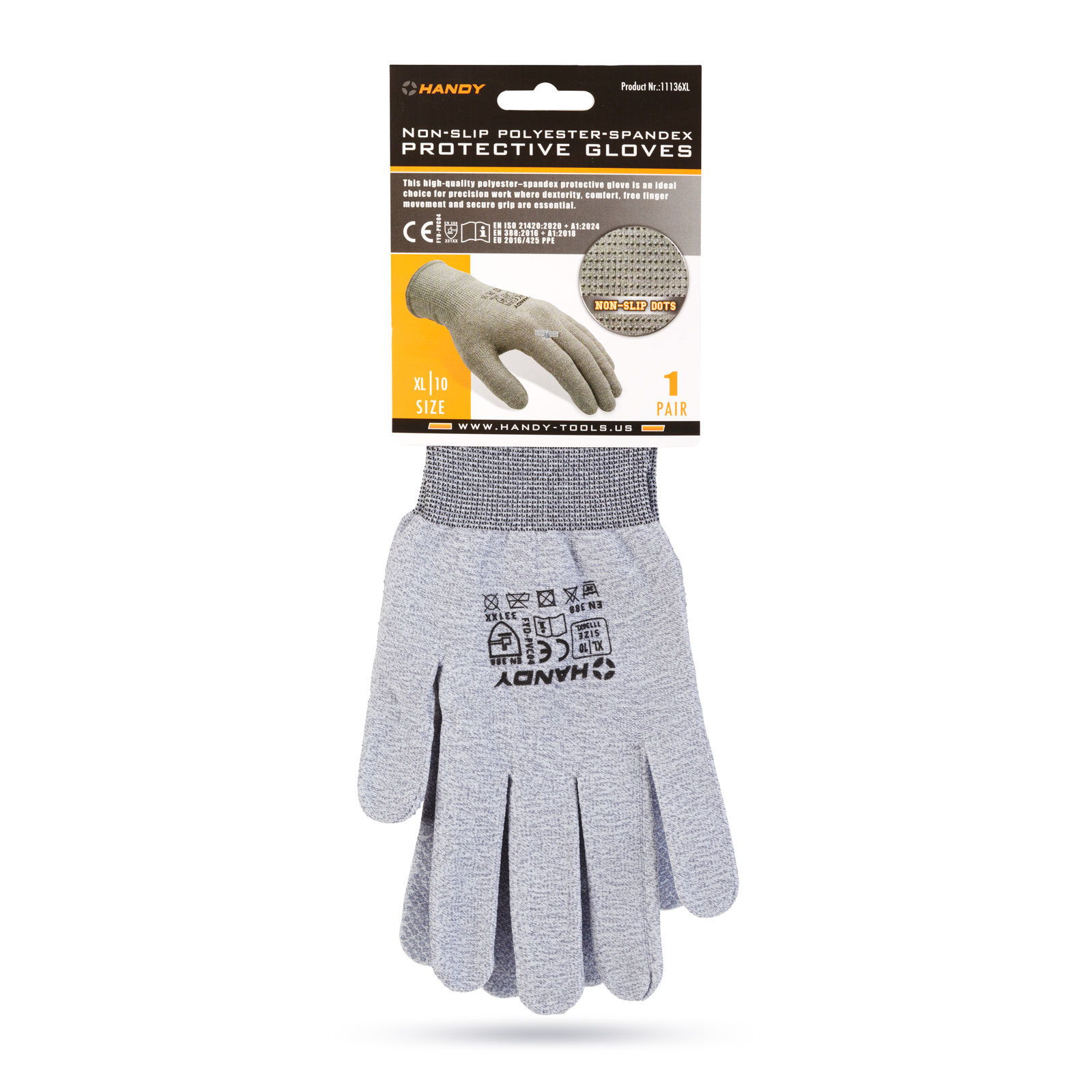 Manusi de protectie antiderapante din poliester si spandex, marimea XL, respirabile