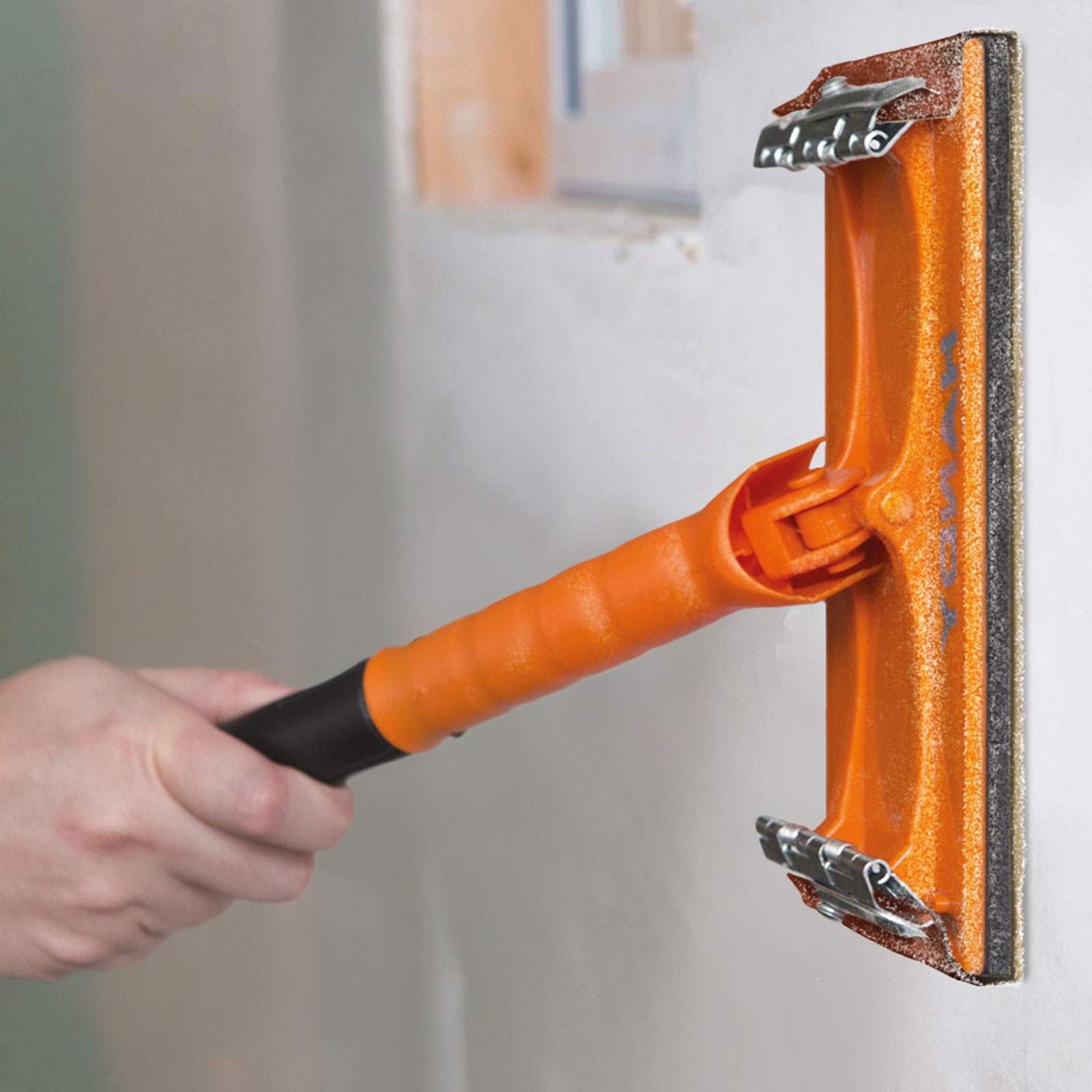Suport manual slefuire, 210 x 105 mm, pentru hartie abraziva si plasa slefuit, compatibil maner telescopic