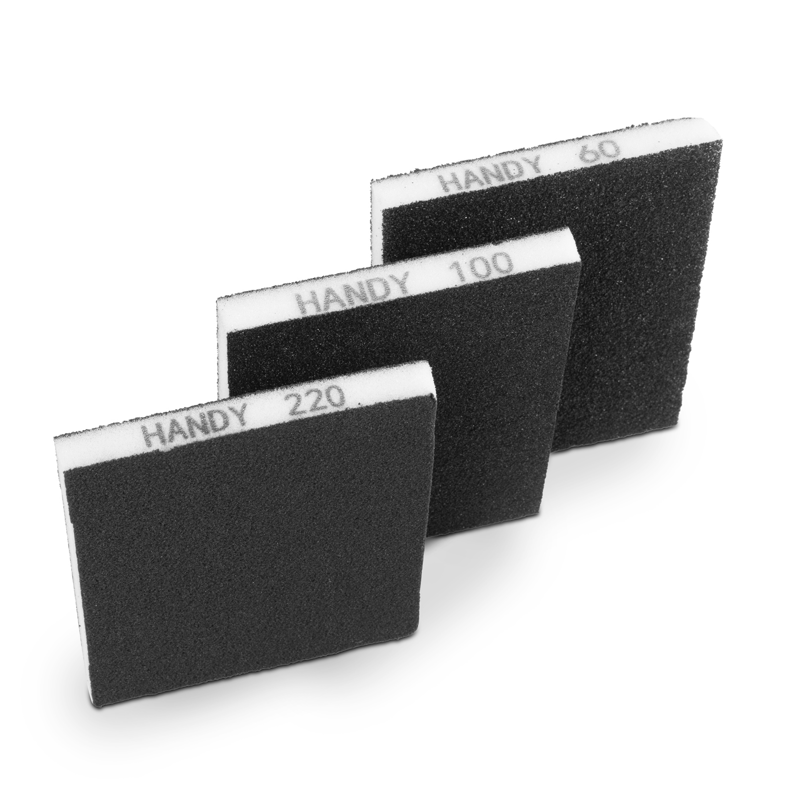Set bureti slefuire abrazivi, 125 x 100 x 12 mm, 3 buc, granulatie 60 100 220, pentru lemn glet si pereti