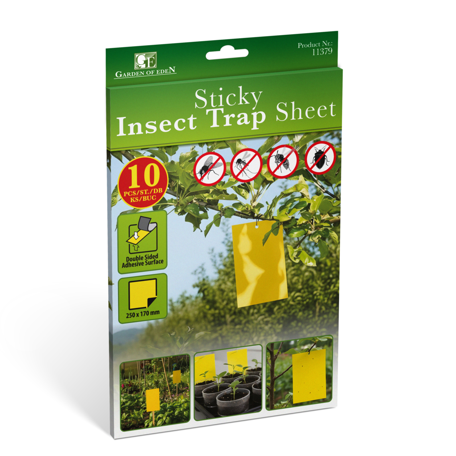 Set 10 capcane adezive insecte galbene 25x17 cm, fara chimicale