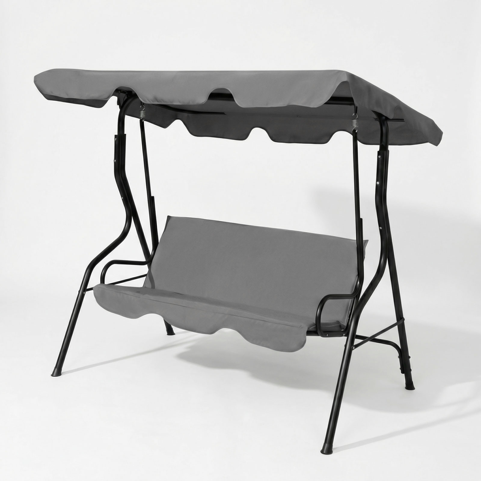 Leagan gradina 3 persoane 170 x 110 x 153 cm gri, balansoar exterior cadru metalic