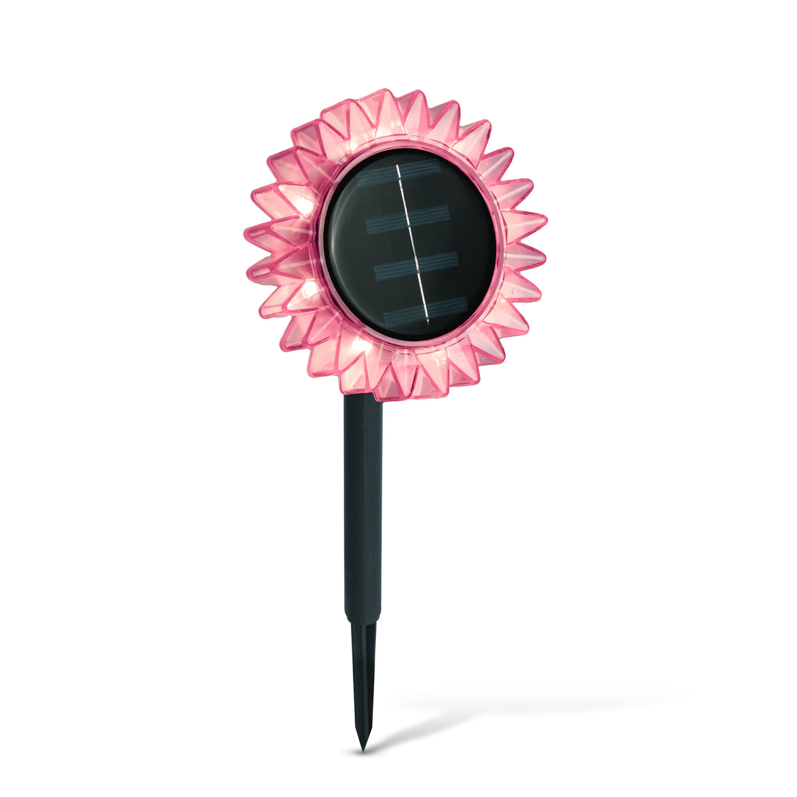Lampa Solara de Gradina Floarea-Soarelui, LED Alb Cald, 35 cm, Roz