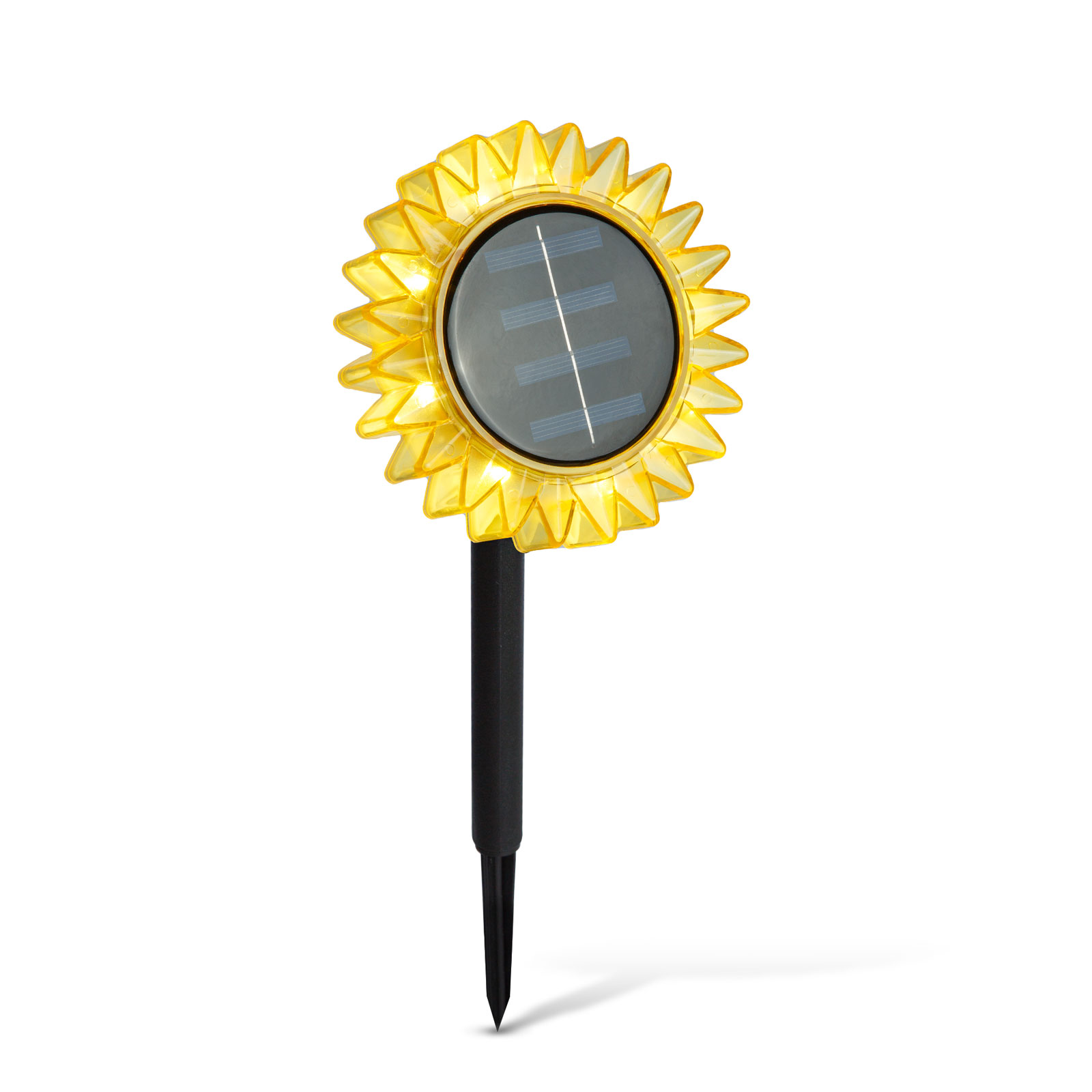 Lampa Solara de Gradina Floarea-Soarelui, LED Alb Cald, 35 cm, Galbena