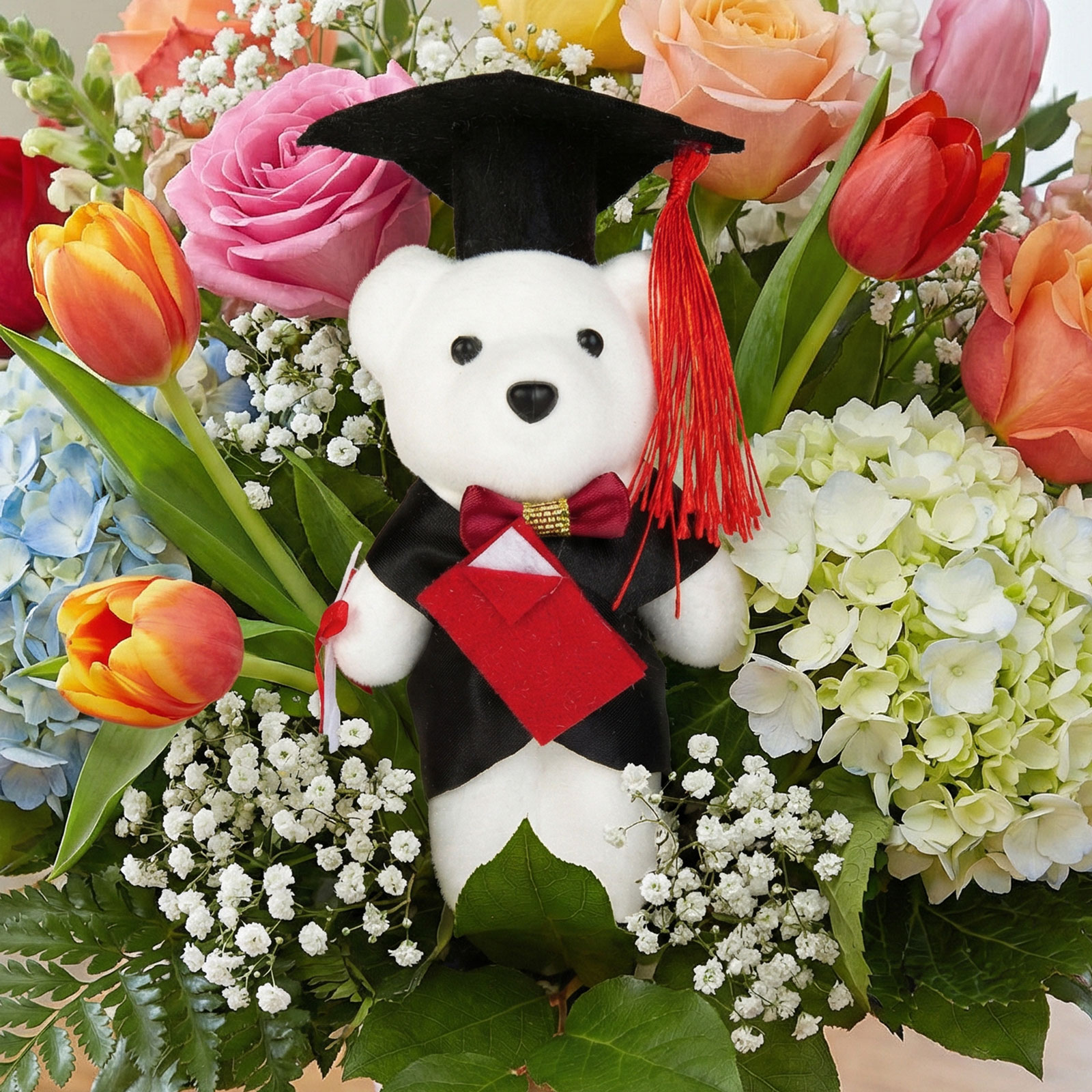 Ursulet Absolvire cu Roba si Toca, 13 cm, Cadou Graduation Decorativ