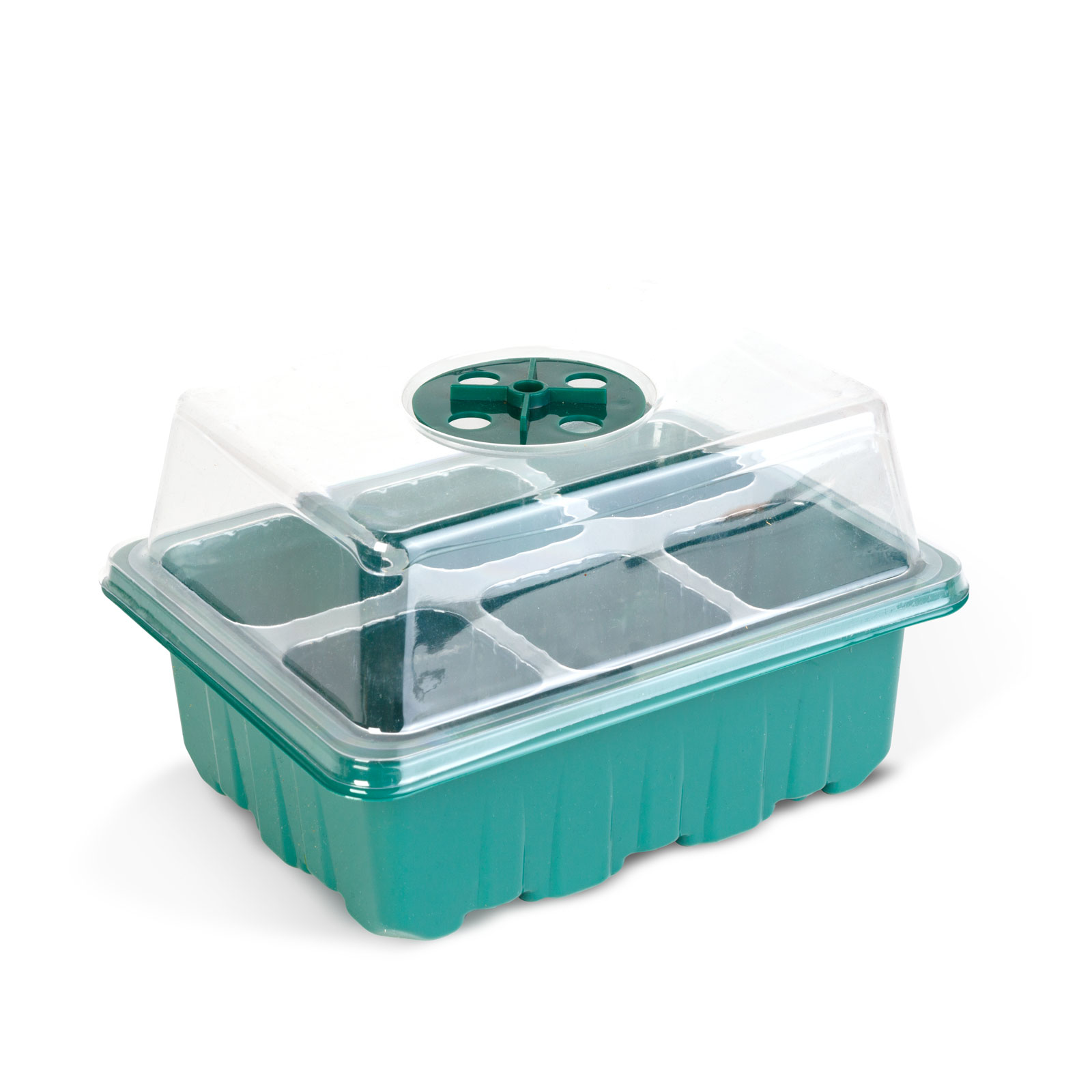 Mini sera rasaduri cu capac 18.5 x 14.5 x 11 cm, set germinare seminte 6 compartimente, tava rasaduri plastic