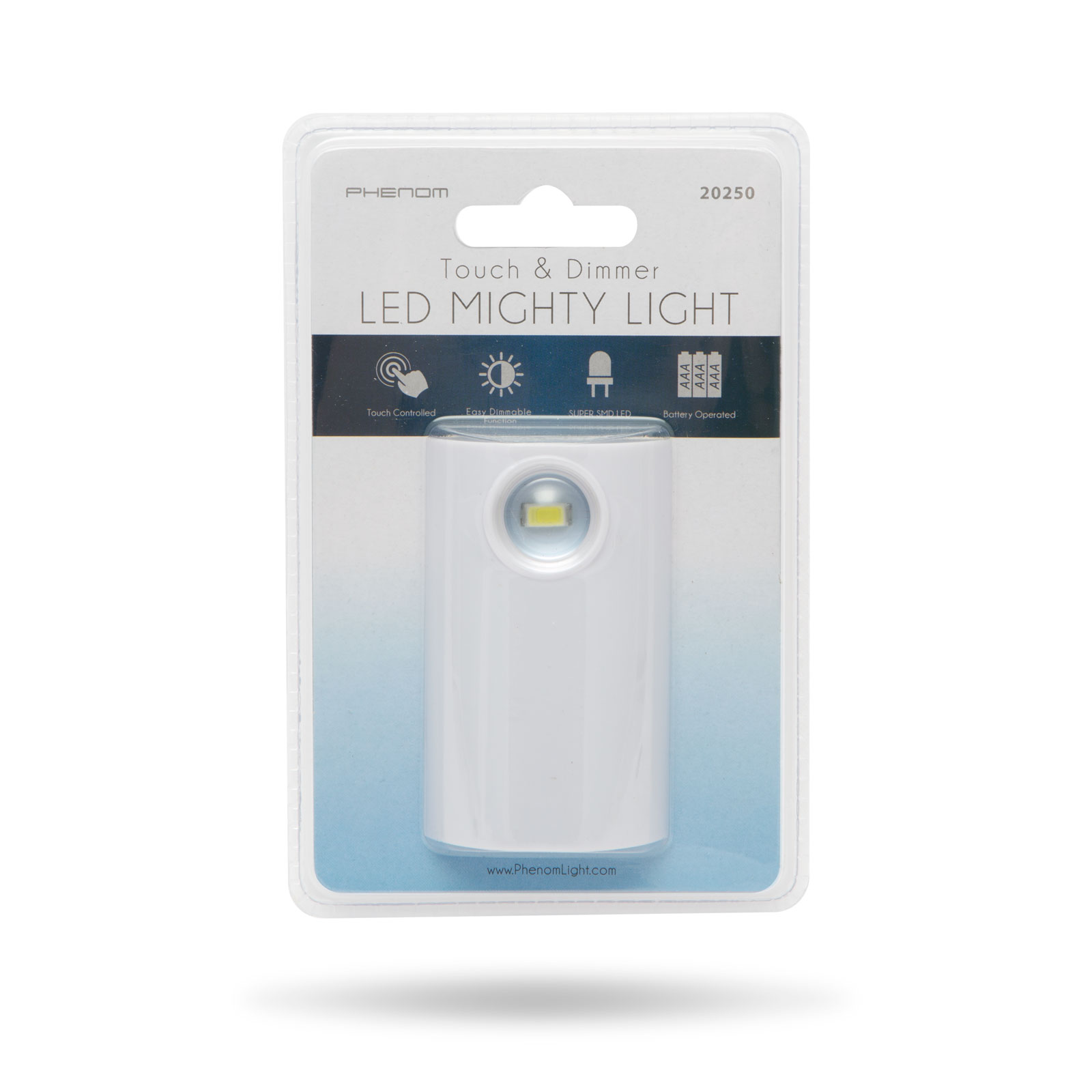 Lampa LED cu touch si dimmer, portabila, pe baterii AAA, alba