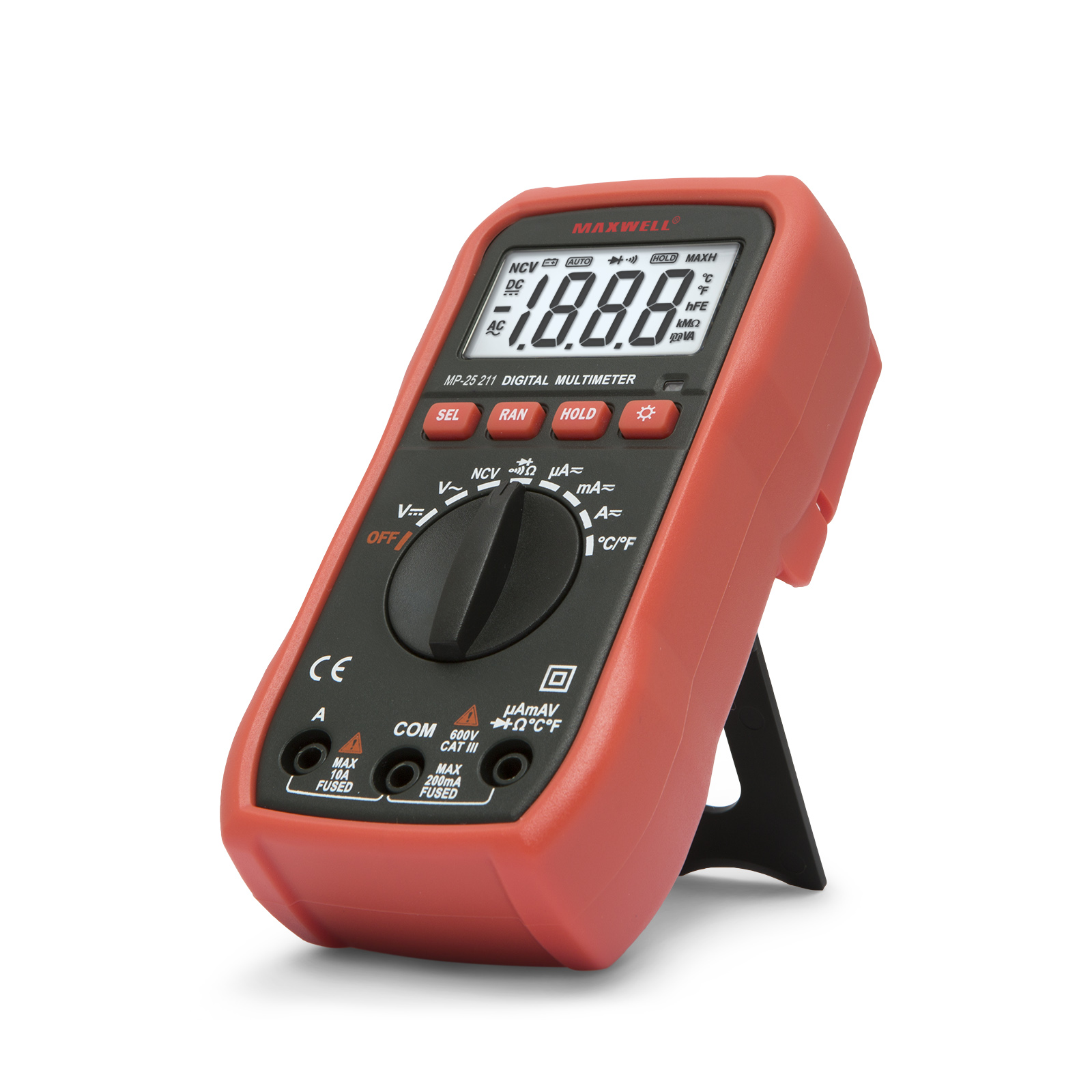 Multimetru digital buzunar, AC DC 600V, 10A, temperatura, NCV, test diode, continuitate