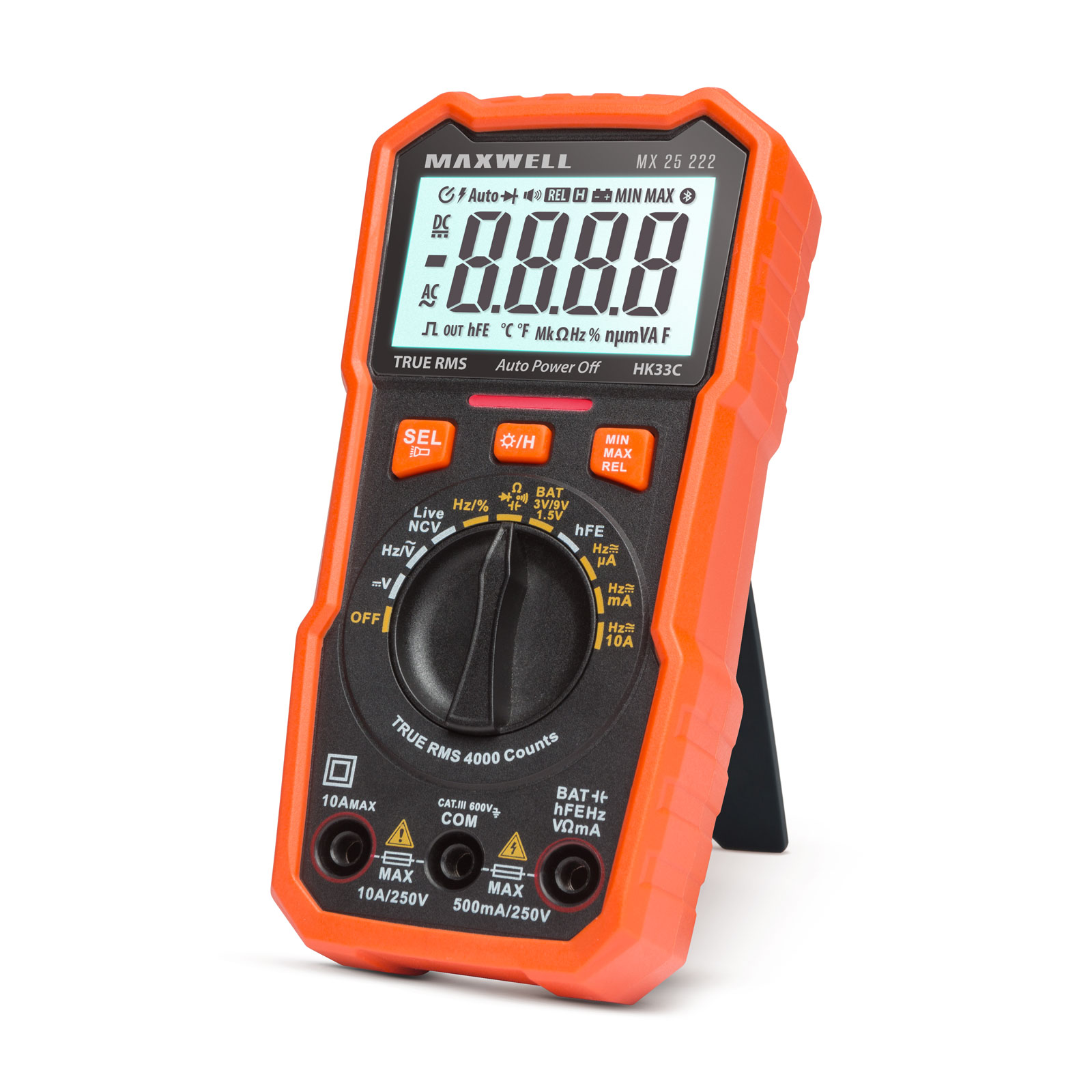 Multimetru digital auto range 600V, 10A, frecventa, capacitate, NCV, test diode, baterii