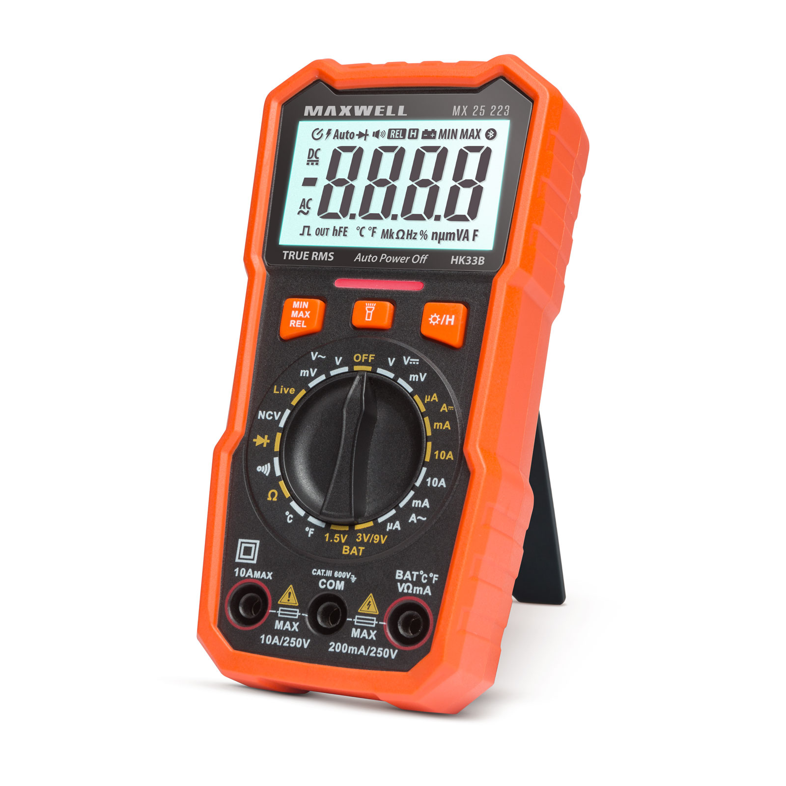 Multimetru digital cu tester baterie, masurare temperatura + functie lumina de lucru