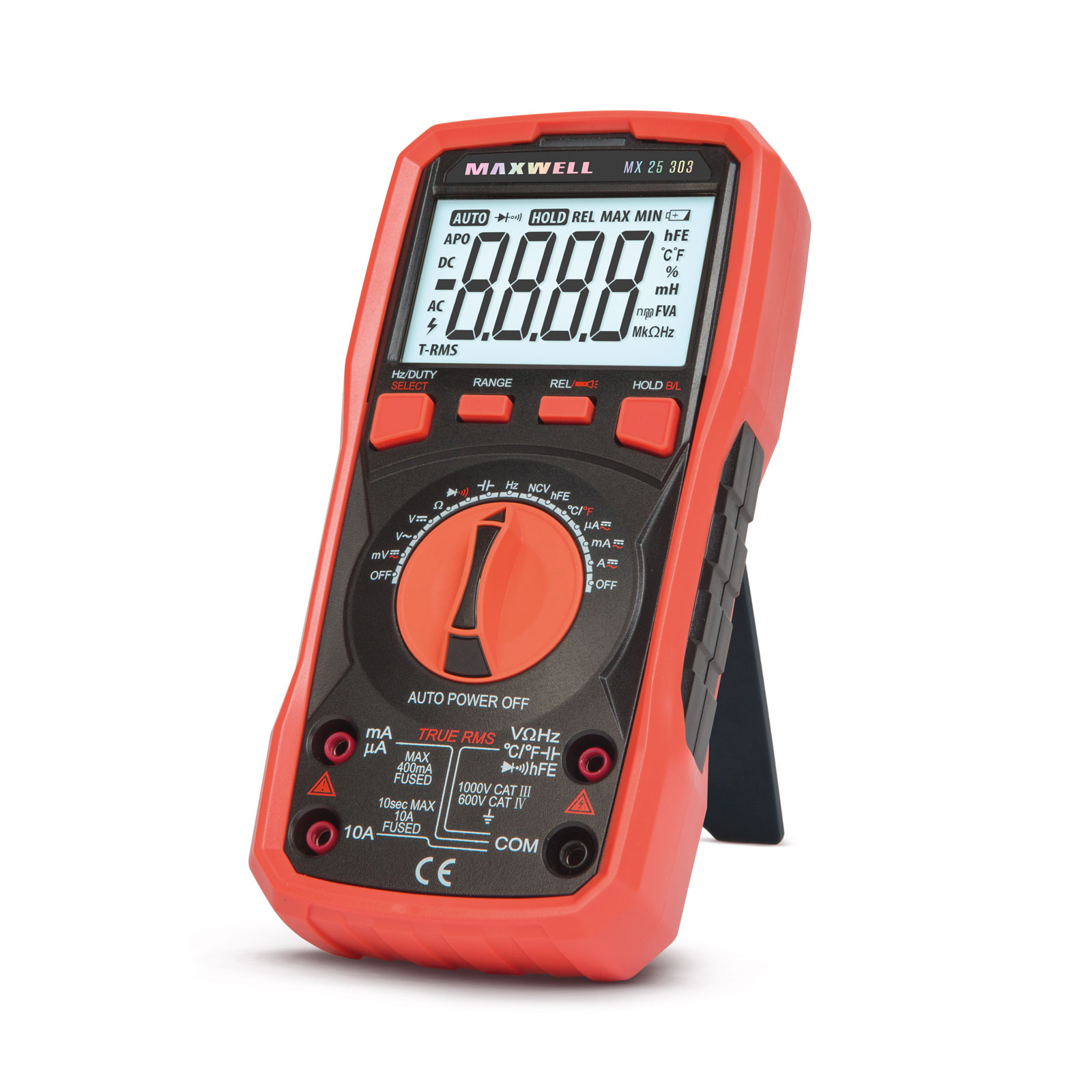 Multimetru digital True RMS auto range 1000V, 10A, frecventa, temperatura, test diode, continuitate