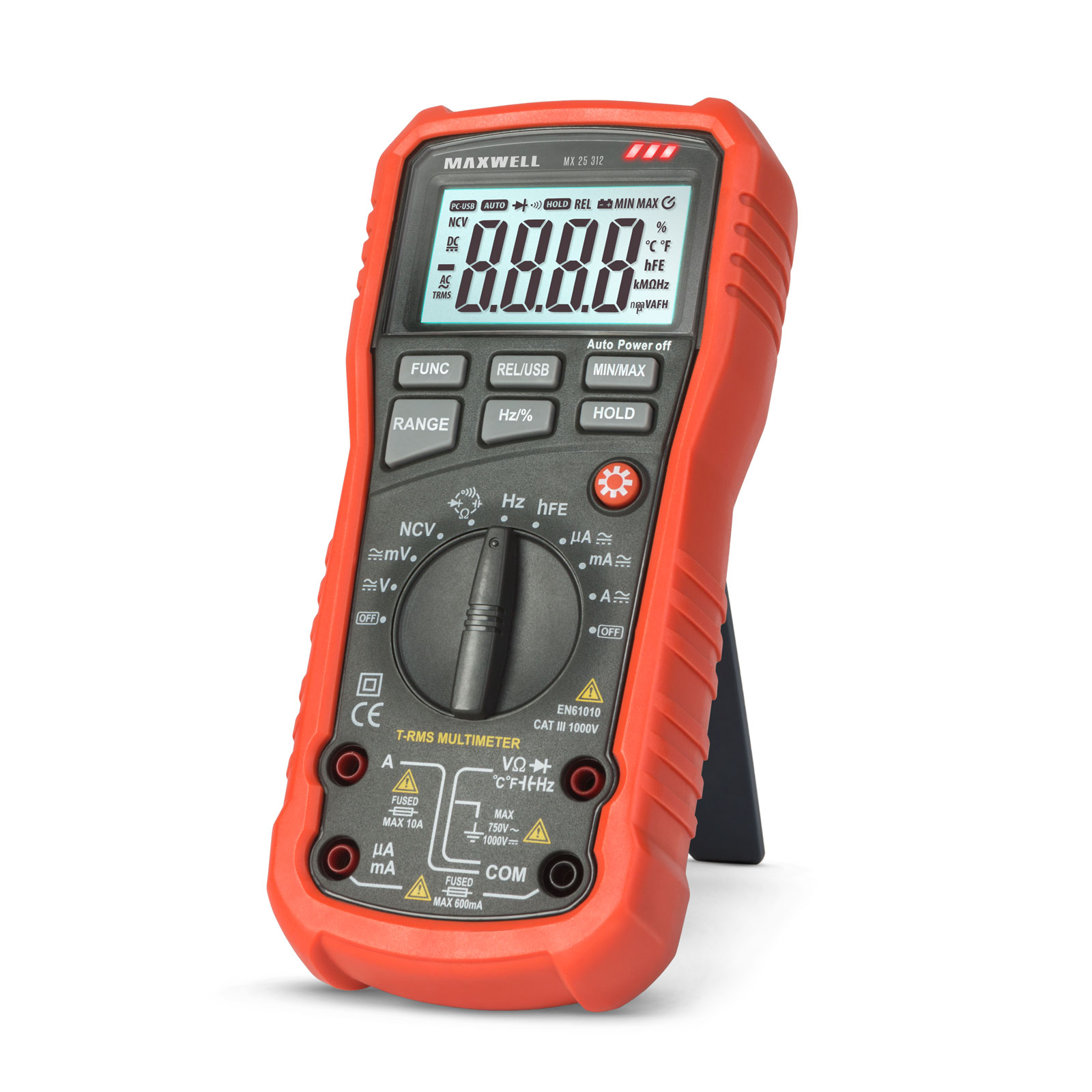Multimetru digital auto range 1000V, 10A, frecventa, capacitate, NCV, test diode, tranzistor