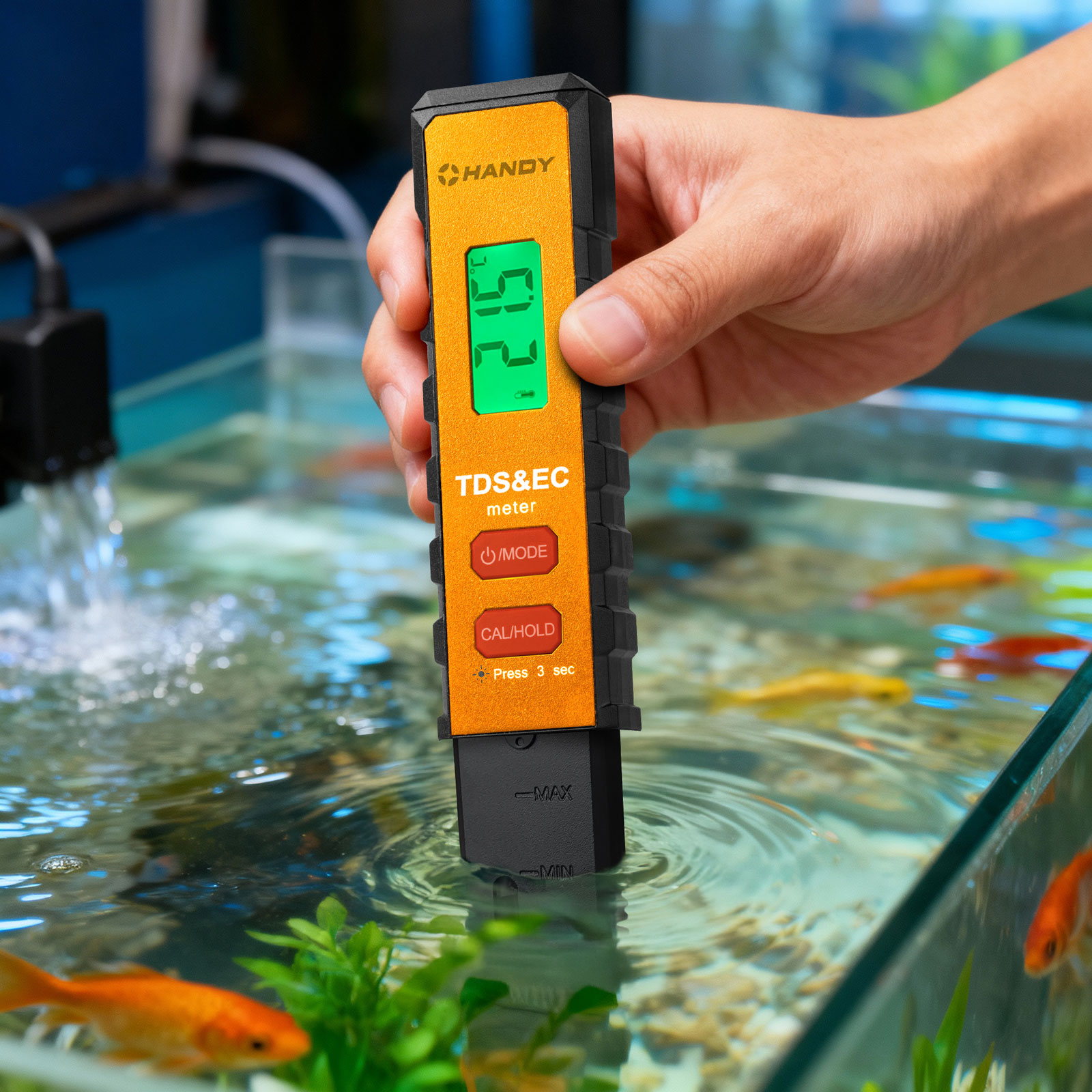 Tester digital TDS EC pentru masurarea mineralelor din apa, 0-4999 ppm, temperatura, LCD