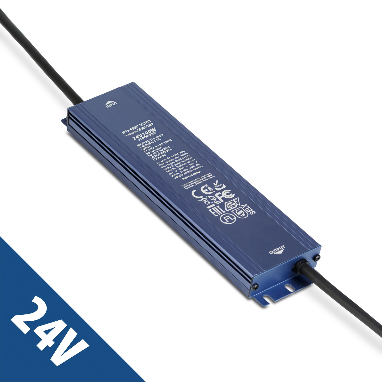 Sursa alimentare 24V 100W 4.1A IP67 gri, transformator LED impermeabil exterior interior
