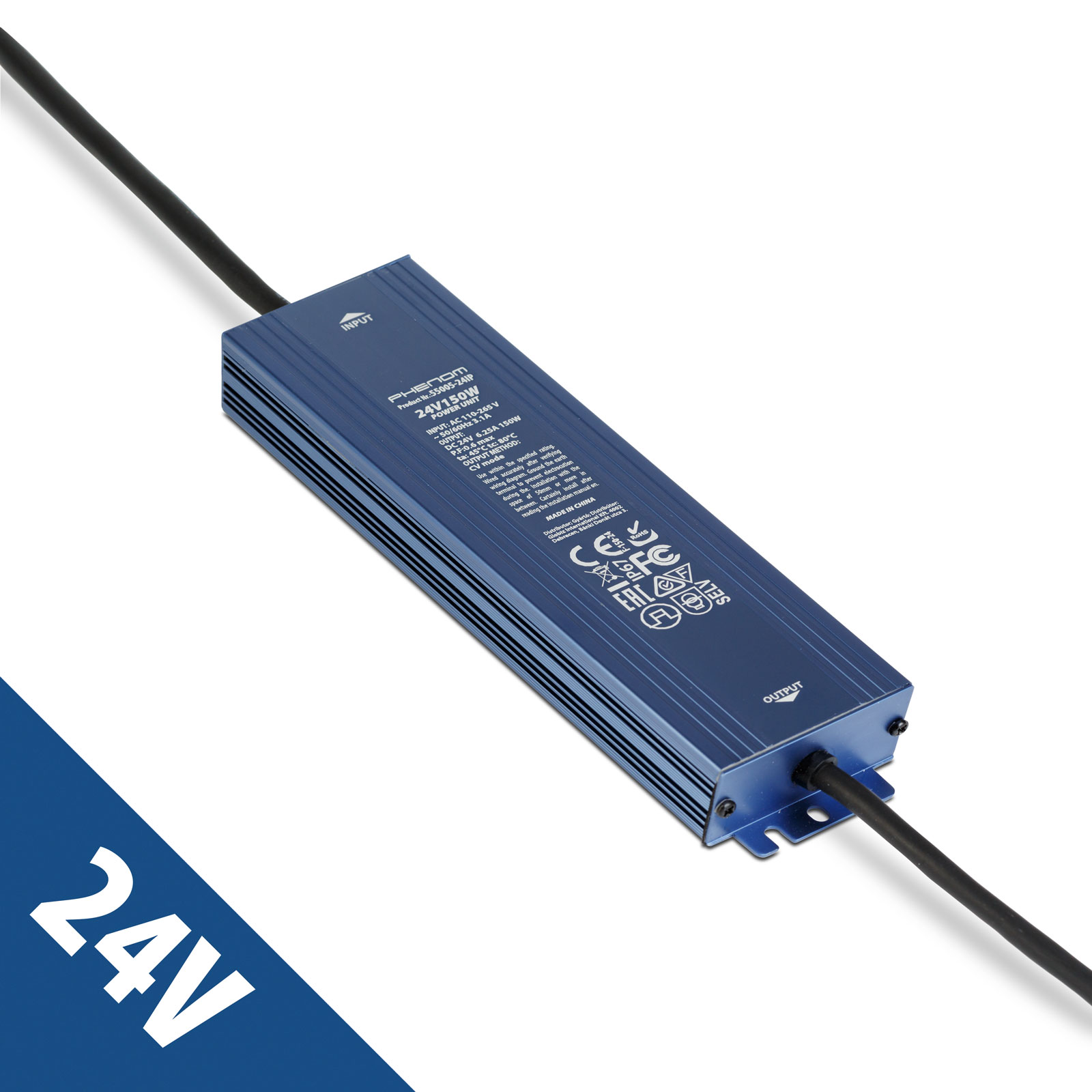Sursa alimentare 24V 150W 6.25A IP67 gri, transformator LED impermeabil exterior interior