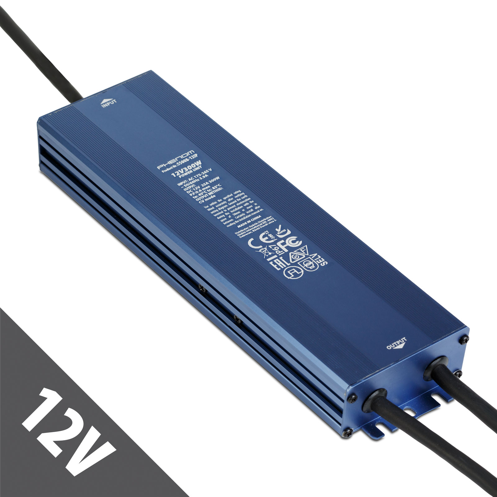 Sursa alimentare 12V 300W 25A IP67 gri, transformator LED impermeabil exterior interior