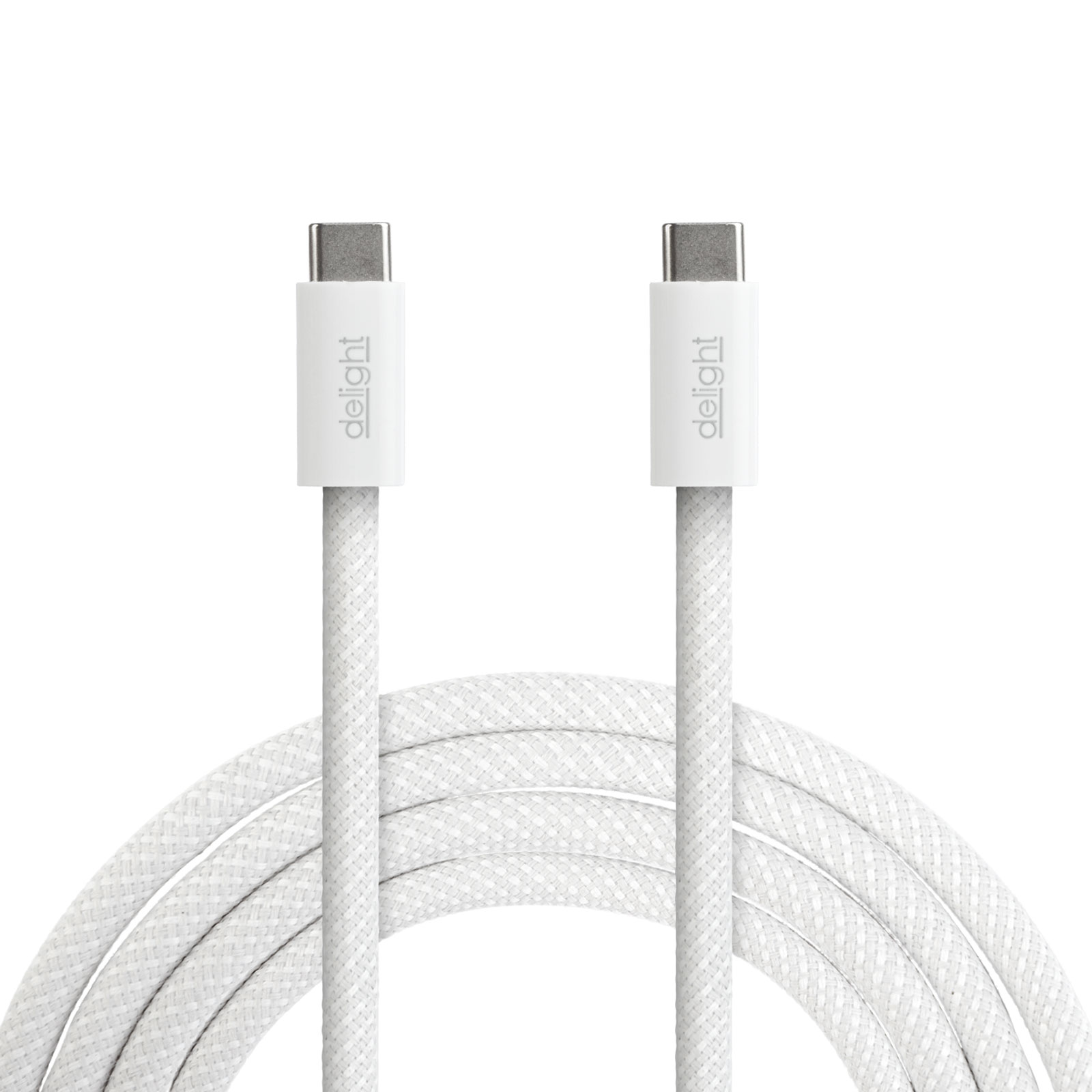 Cablu USB Type C la Type C 1m incarcare rapida 240W 5A si transfer date, textil alb