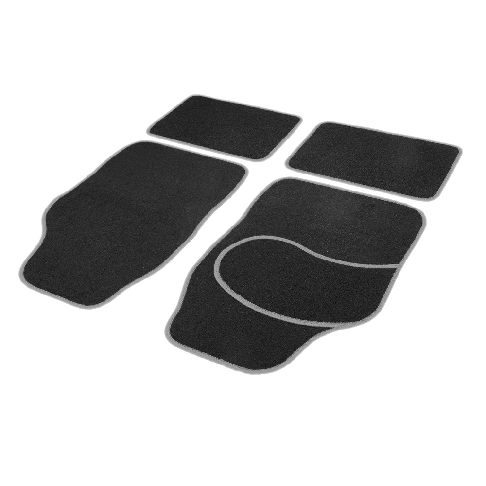 Set covorase auto textile universale, 4 buc, fata spate, antiderapante, negru ,gri