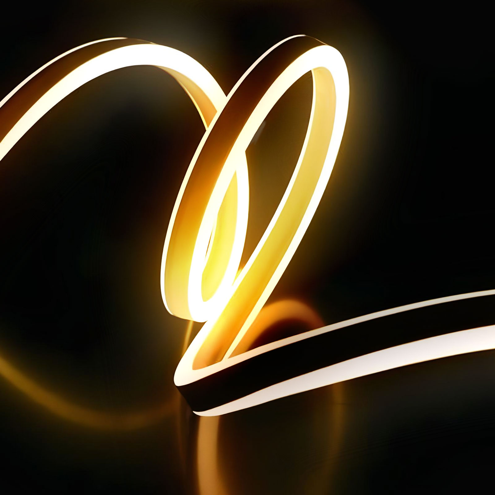 Bandă LED neon 5m alb cald, IP65, telecomandă, lumină decorativă intensă