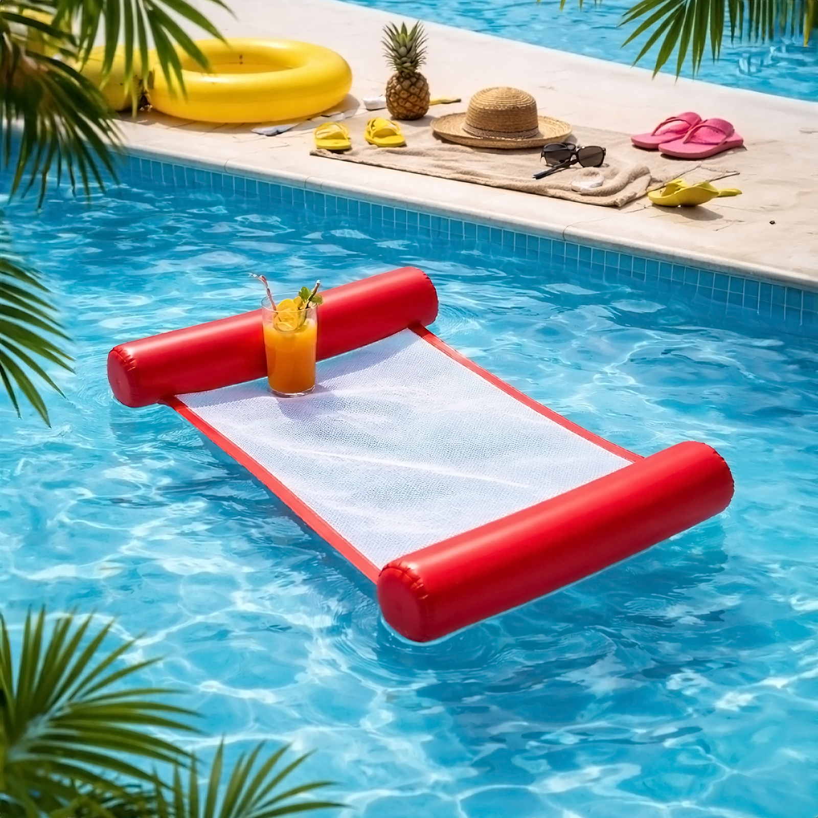 Hamac gonflabil pentru piscina si plaja, 108 x 73 cm