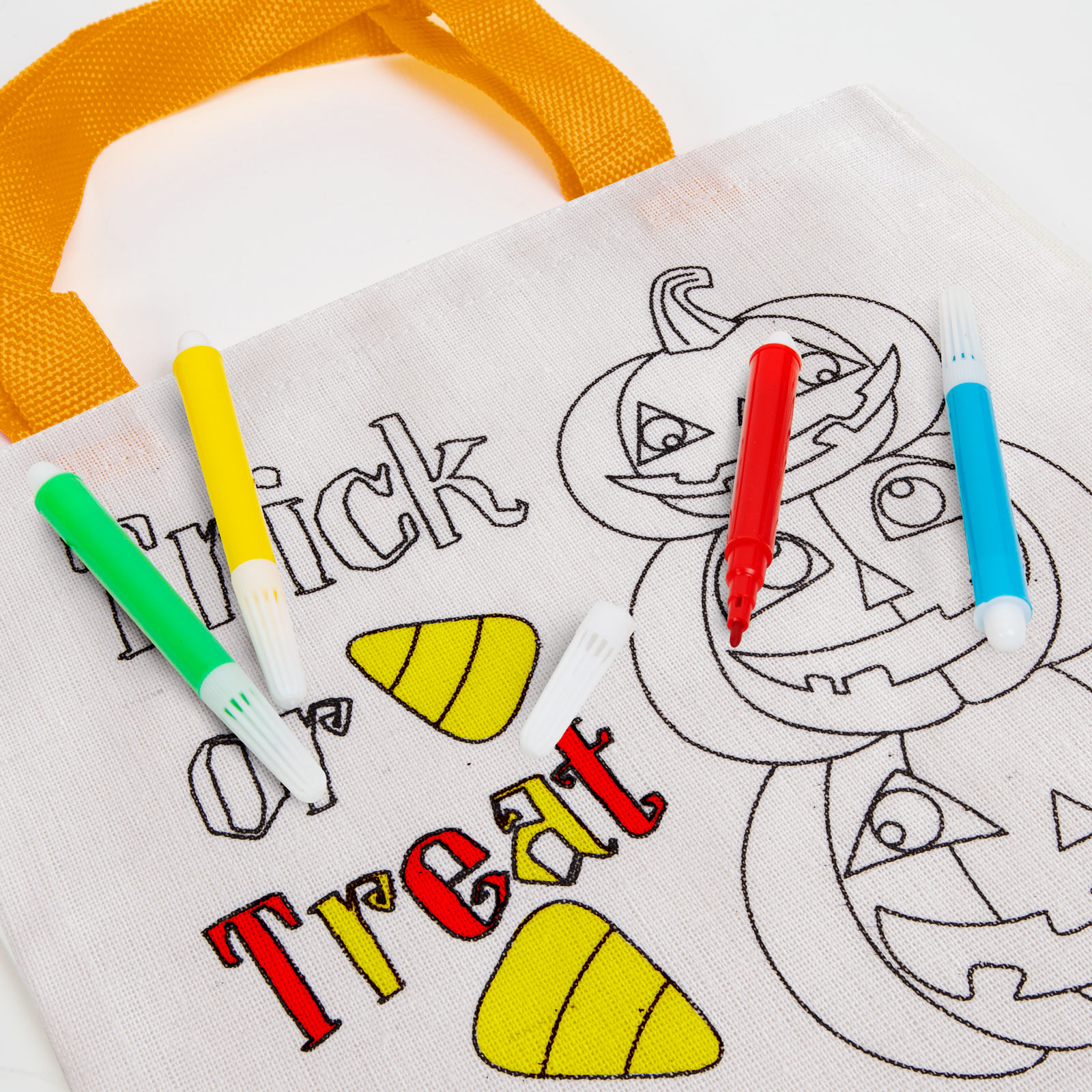 Geanta cadou colorata - dovleac de Halloween - cu 4 straturi de fetru