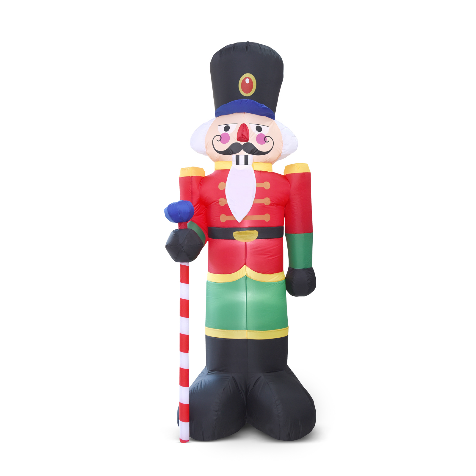 Figurina gonflabila Craciun Spargator de nuci 240 cm, iluminare LED 9 becuri, IP44, decor exterior gradina, alimentare la priza