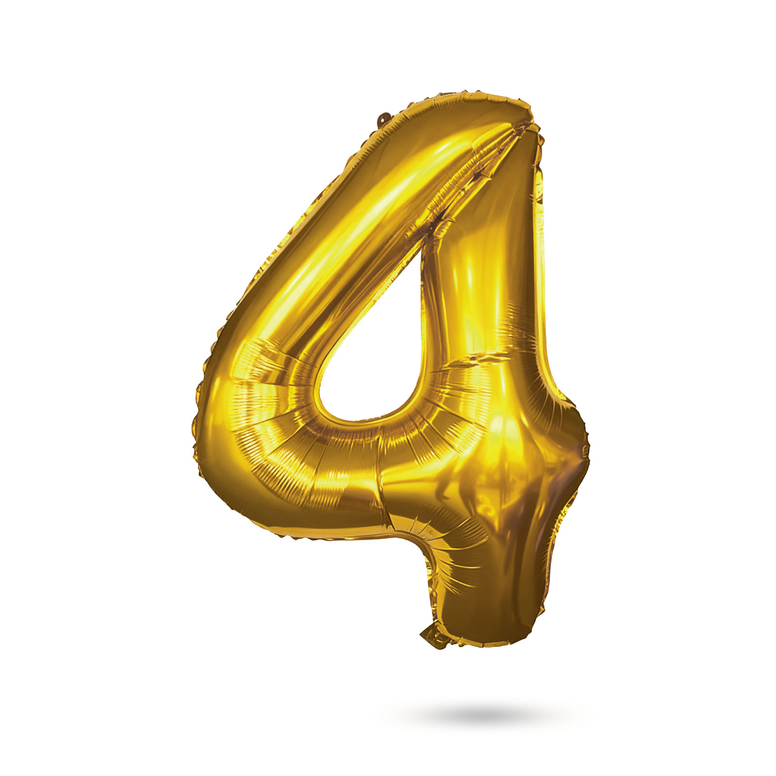 Balon folie cifra 4 auriu, 40 inch, 78 x 50 cm, umflare cu aer sau heliu