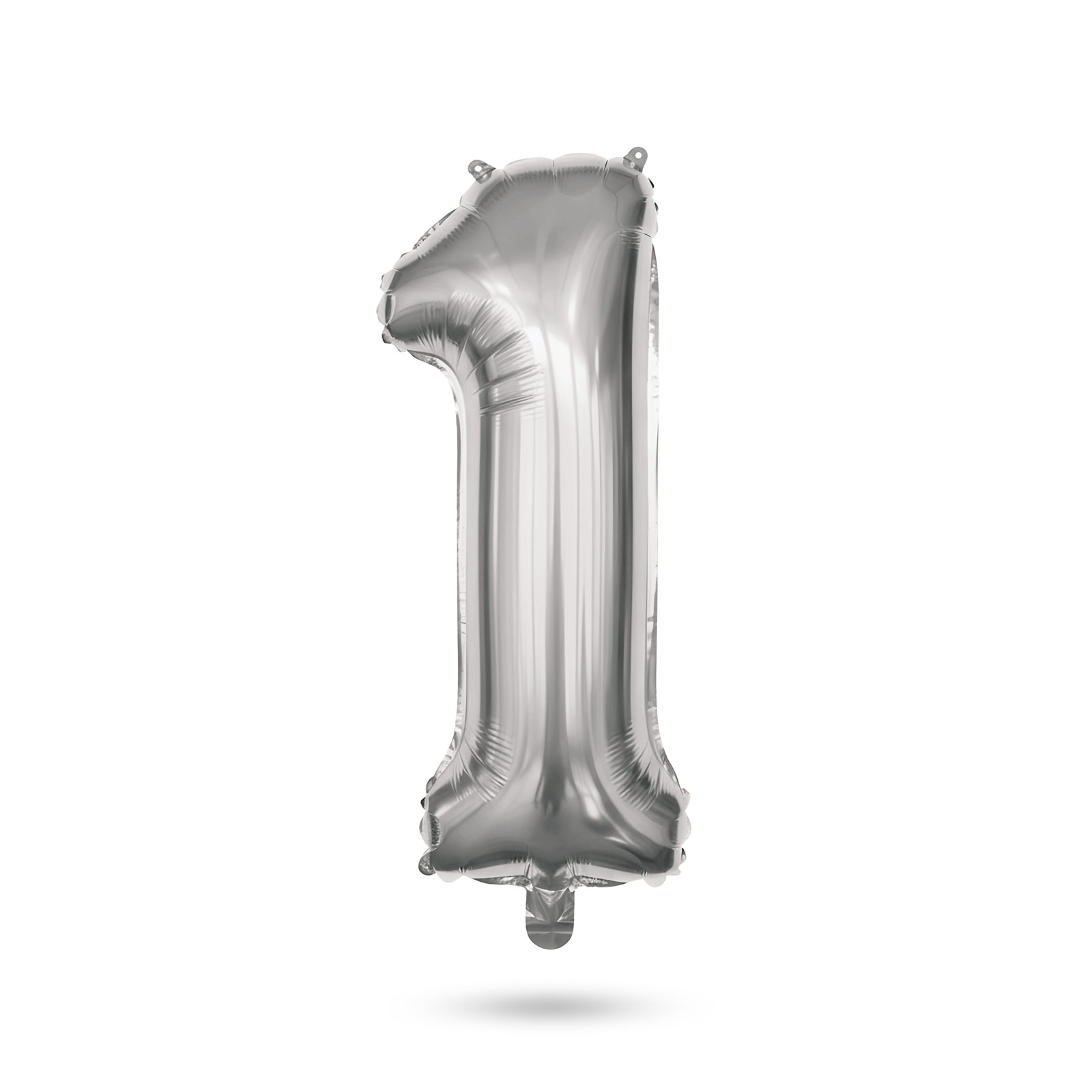 Balon folie cifra 1 argintiu, 40 inch, 78 x 50 cm, umflare cu aer sau heliu