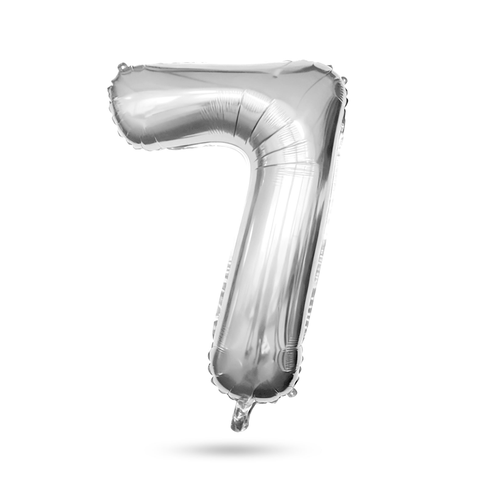 Balon folie cifra 7 argintiu, 40 inch, 78 x 50 cm, umflare cu aer sau heliu