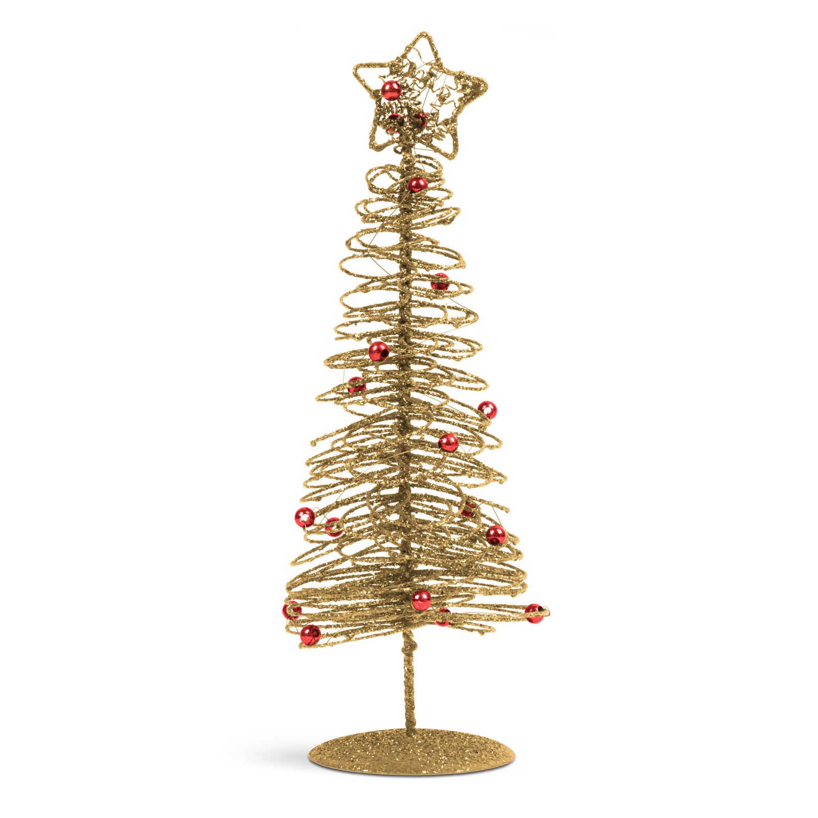 Bradut decorativ Craciun metalic 28 cm, auriu