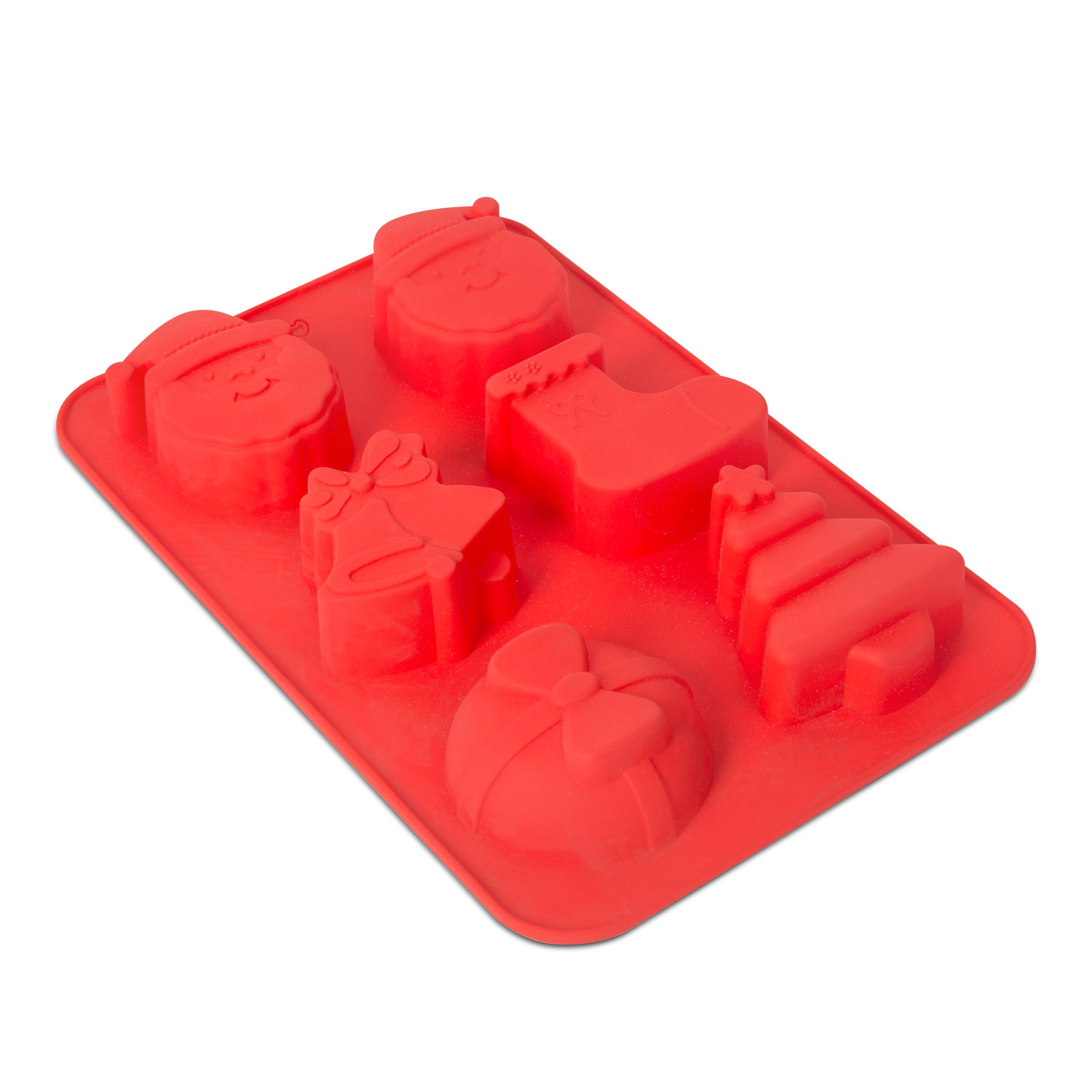 Forma silicon prajituri Craciun, 6 forme mixte, 22x18,5 cm