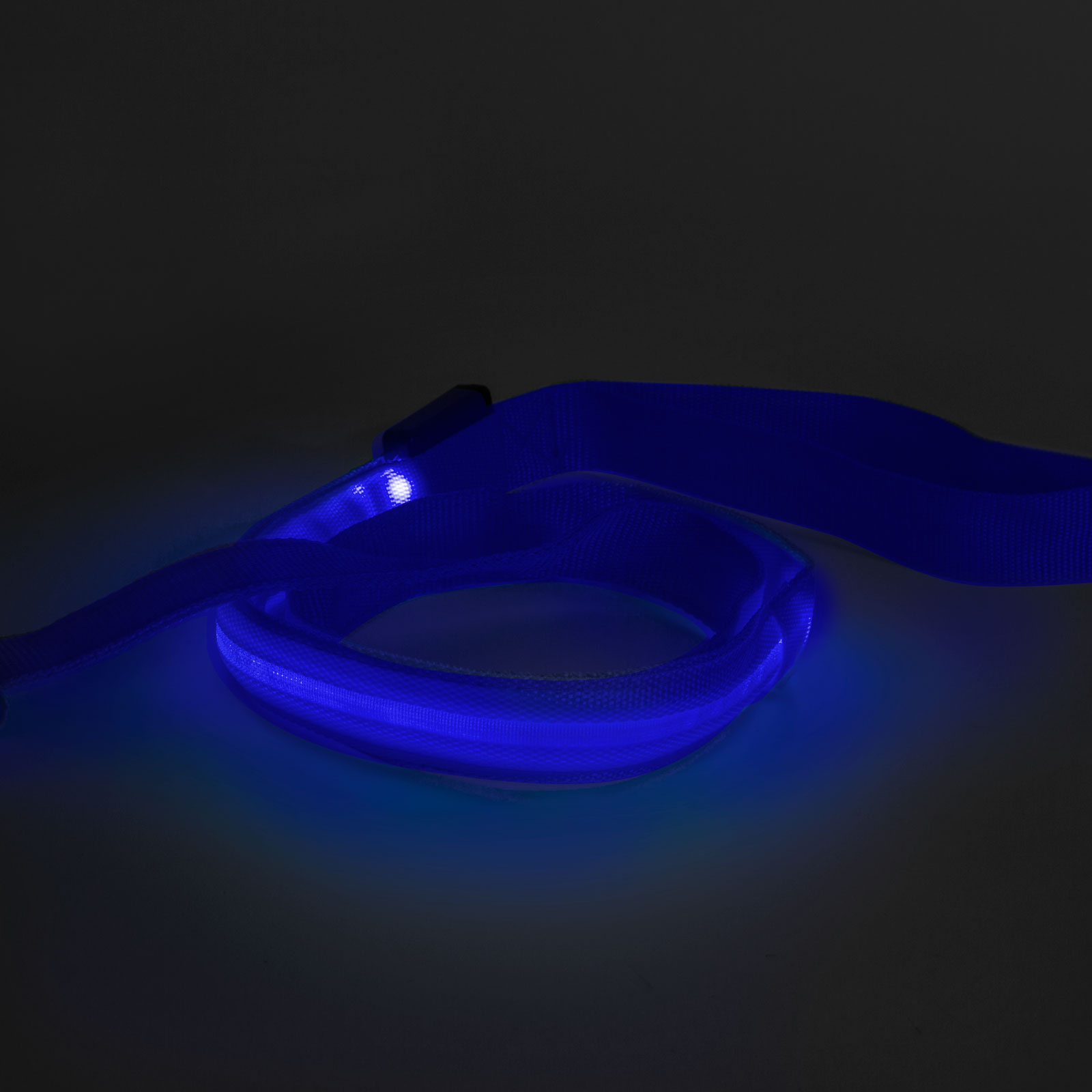 Lesa LED pentru caini 120 cm, iluminare pentru vizibilitate noaptea, rezistenta la stropi, albastra